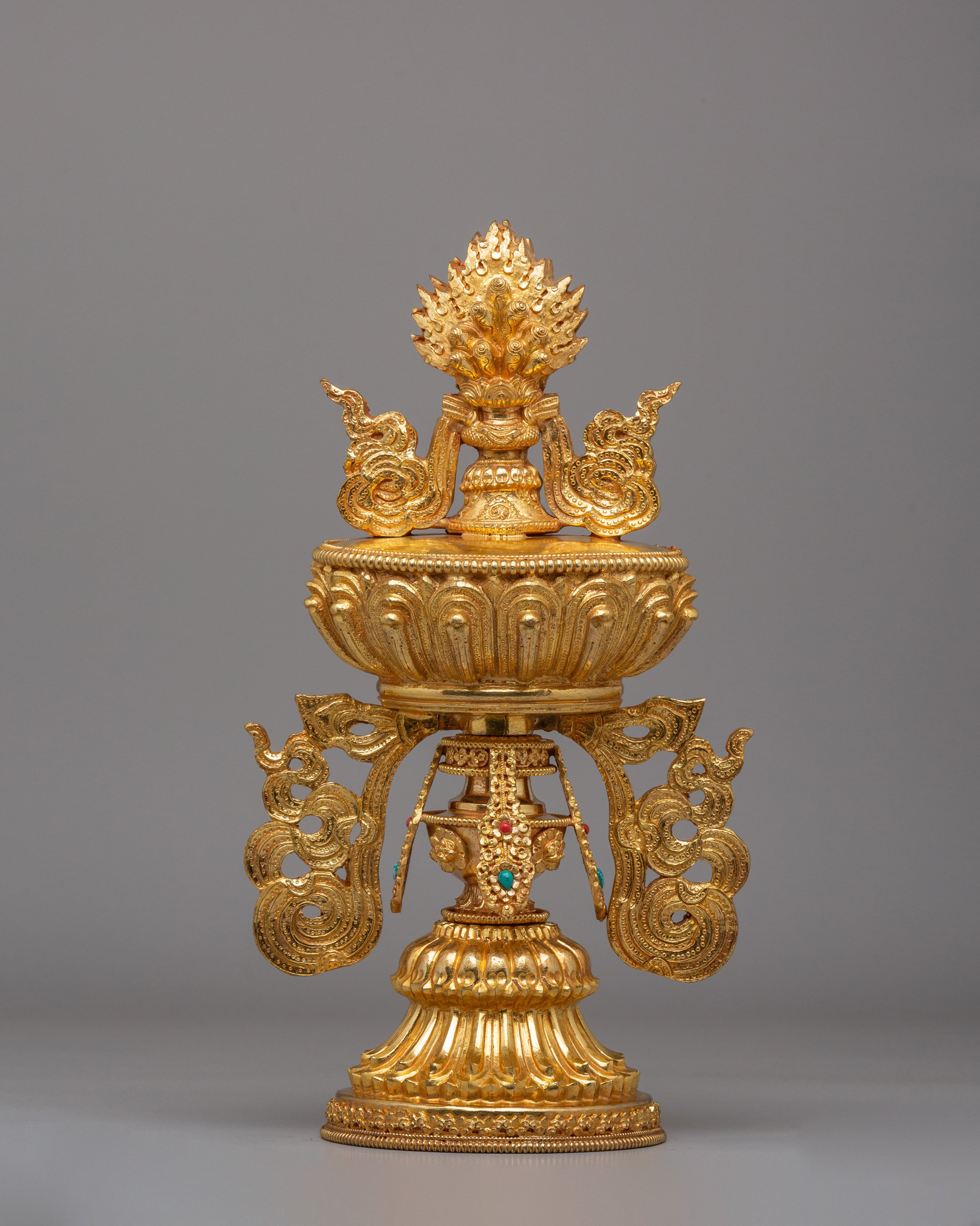 Handcrafted Chakravartin Possessions Sculpture | Sacred Buddhist Artwork for Meditation