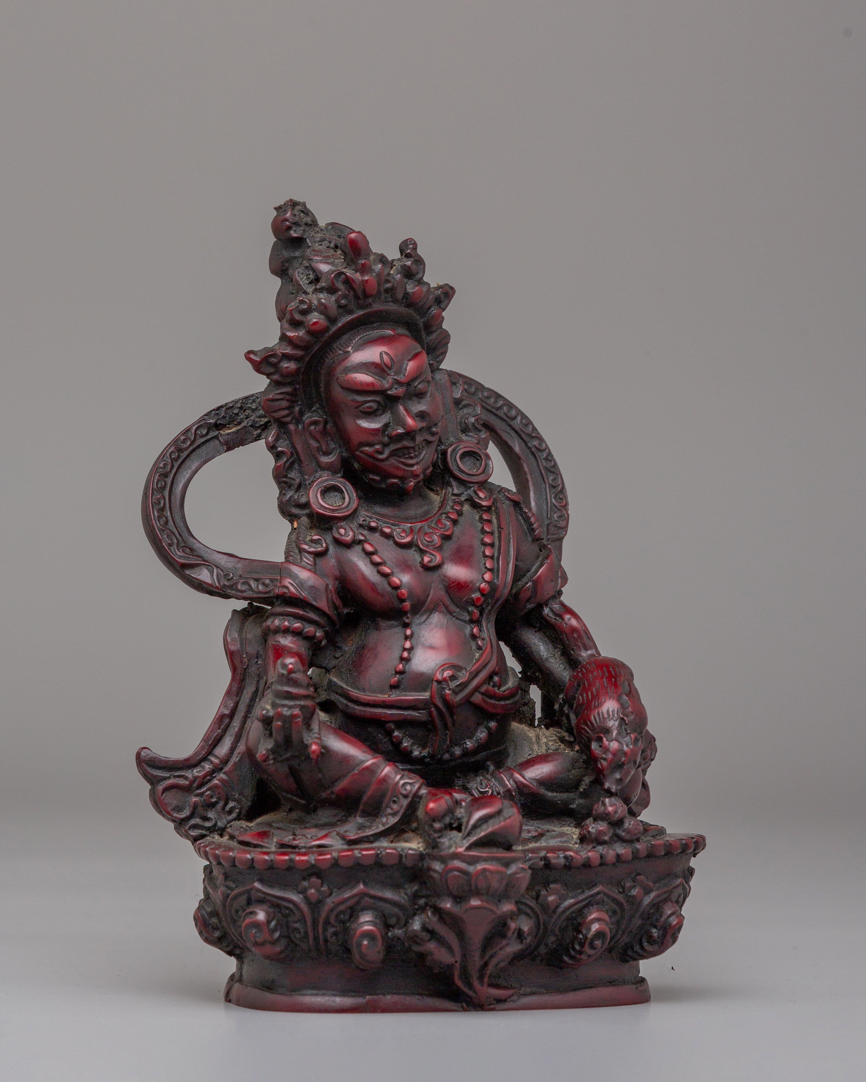 Himalayan Altar Dzambhala Sculpture | Wealth Deity Figurine for Abundance