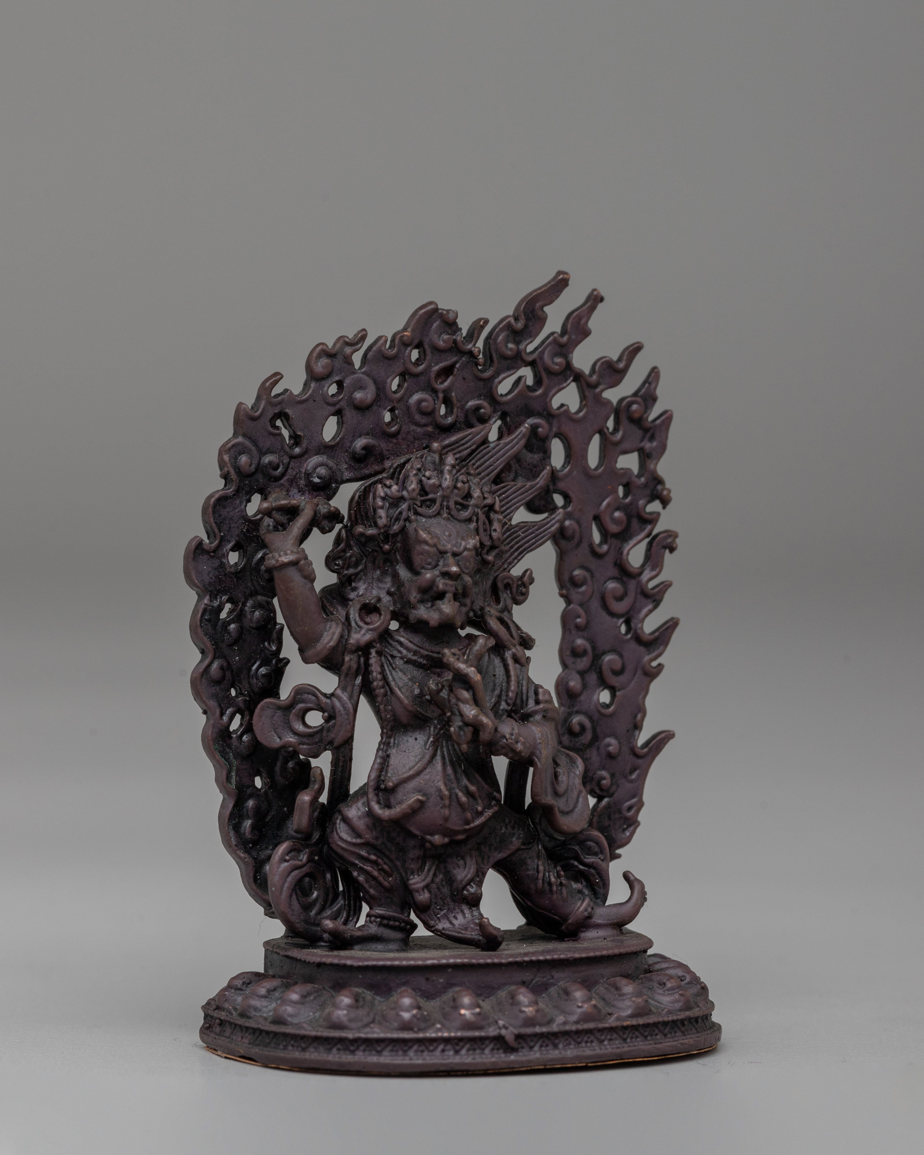 Bodhisattva Vajrapani Statue for Protection | Oxidized Copper Protector Deity