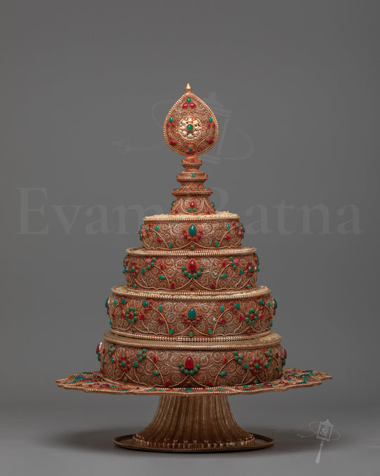 Handcrafted Rice Mandala Offering | Sacred Symbol of Generosity and Enlightened Wisdom