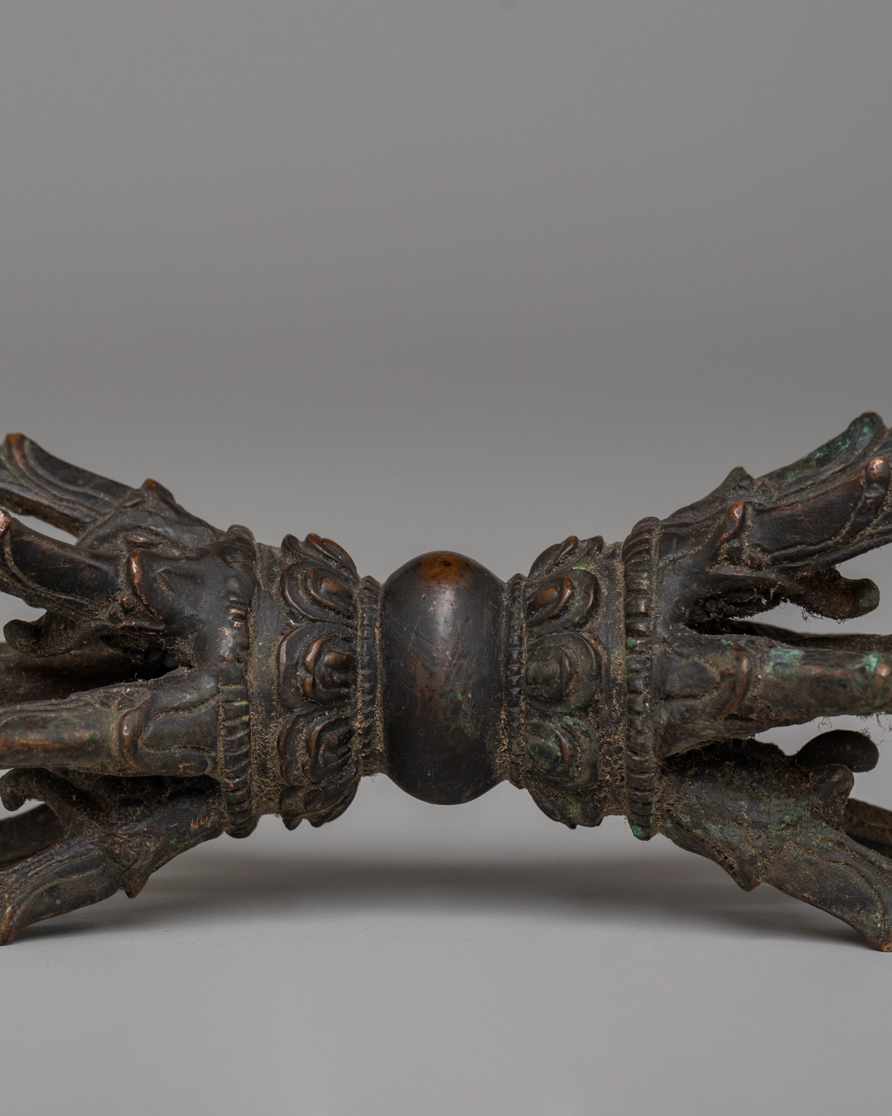 Tibetan Buddhist Vajra Dorje | Handcrafted Iron Vajra for Spiritual Protection and Meditation