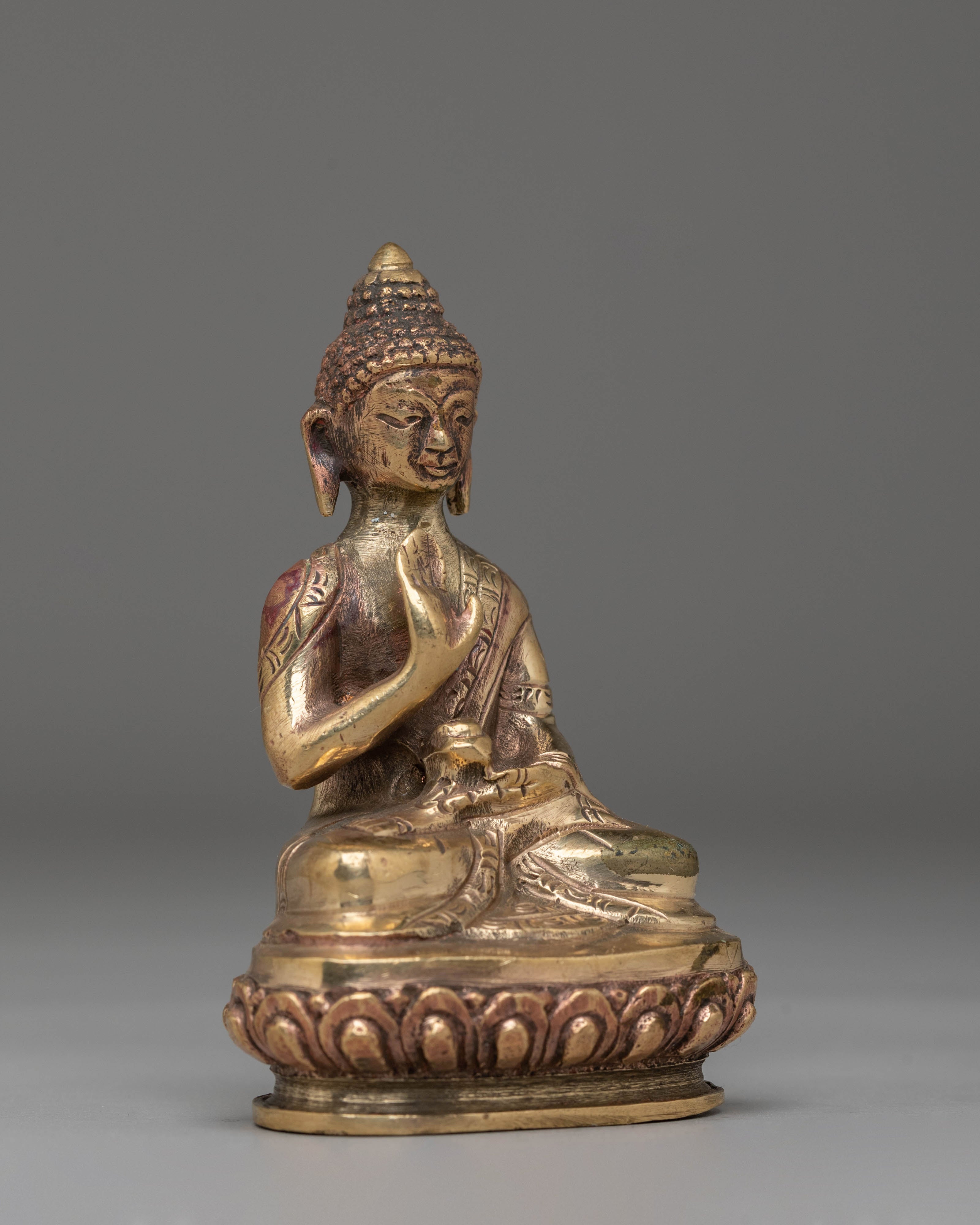 Handcrafted Buddhist Amogasiddhi Statue | Copper Body Statue