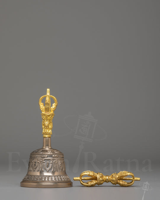 Traditional Buddhist Bell and Vajra Ritual Set | Perfect for Ceremonies and Altar Decor