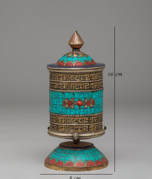 Authentic Tibetan Buddhist Prayer Wheel | Meditation & Ritual Tool