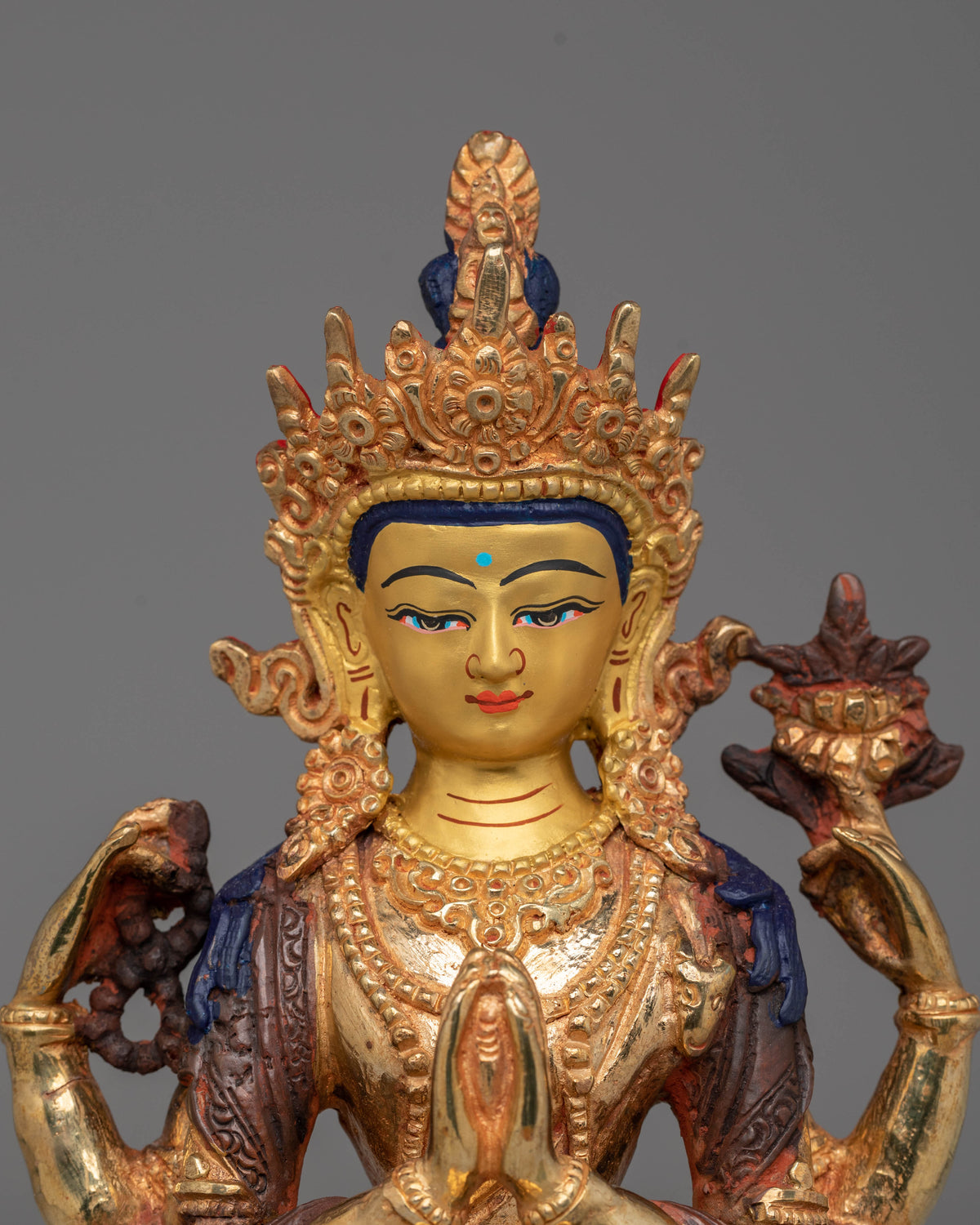 Chenrezig Handcrafted Tibetan Sculpture | Spiritual Decor for Meditation & Blessings