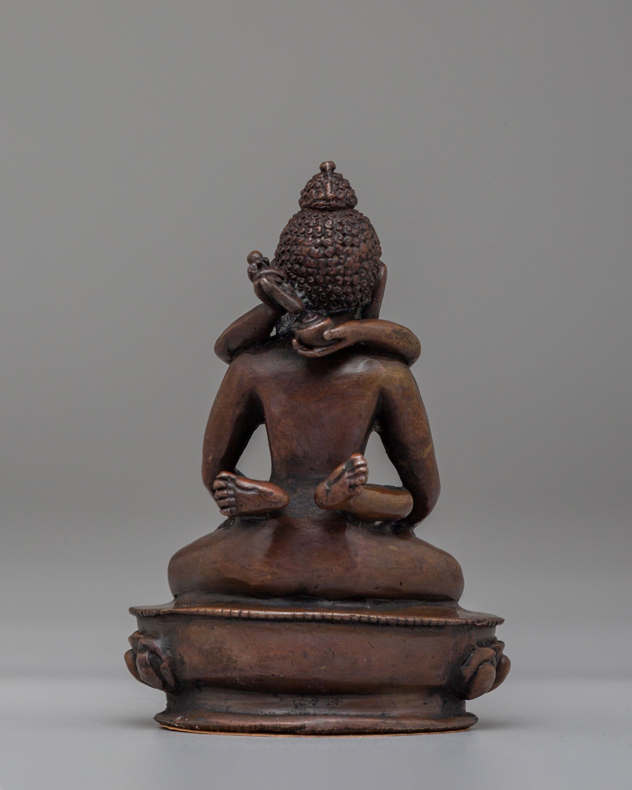 Samantabhadra With Consort Altar Sculpture | Oxidized Copper Body Statue