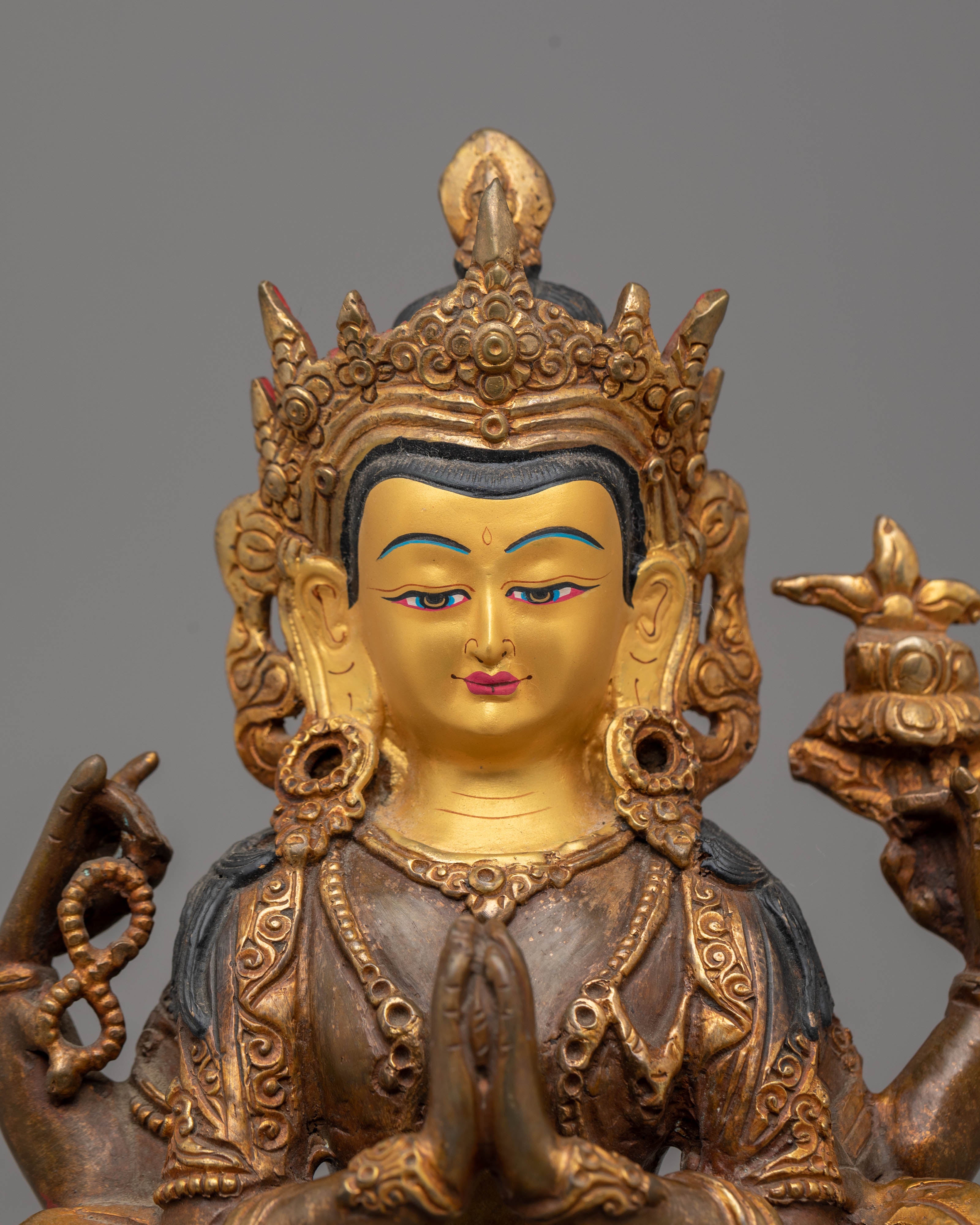Tibetan Compassion Deity Chenrezig Statue | Bodhisattva of Infinite Wisdom