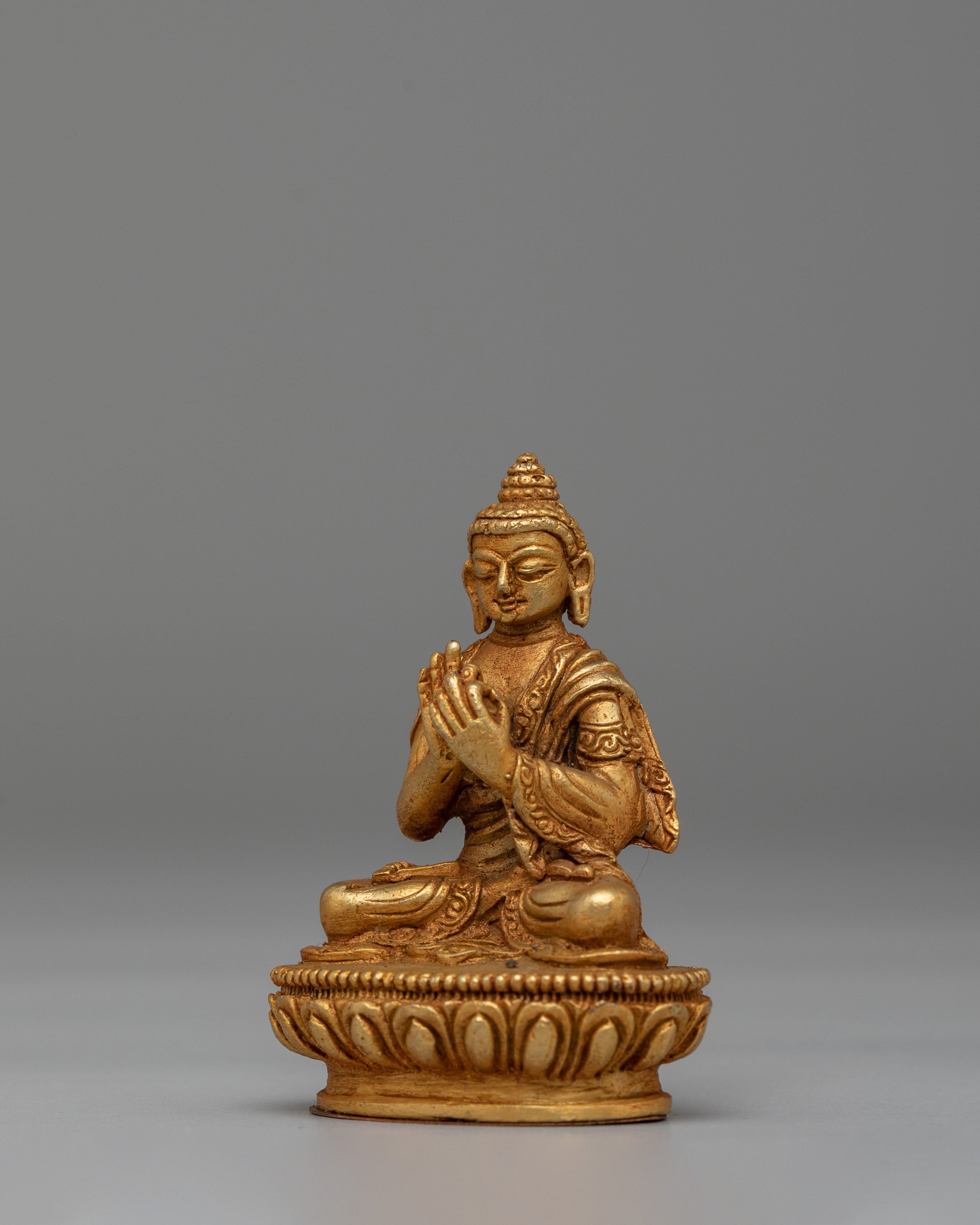 Handcrafted Vairocana Buddha Statue | Gold-Plated Copper Buddha