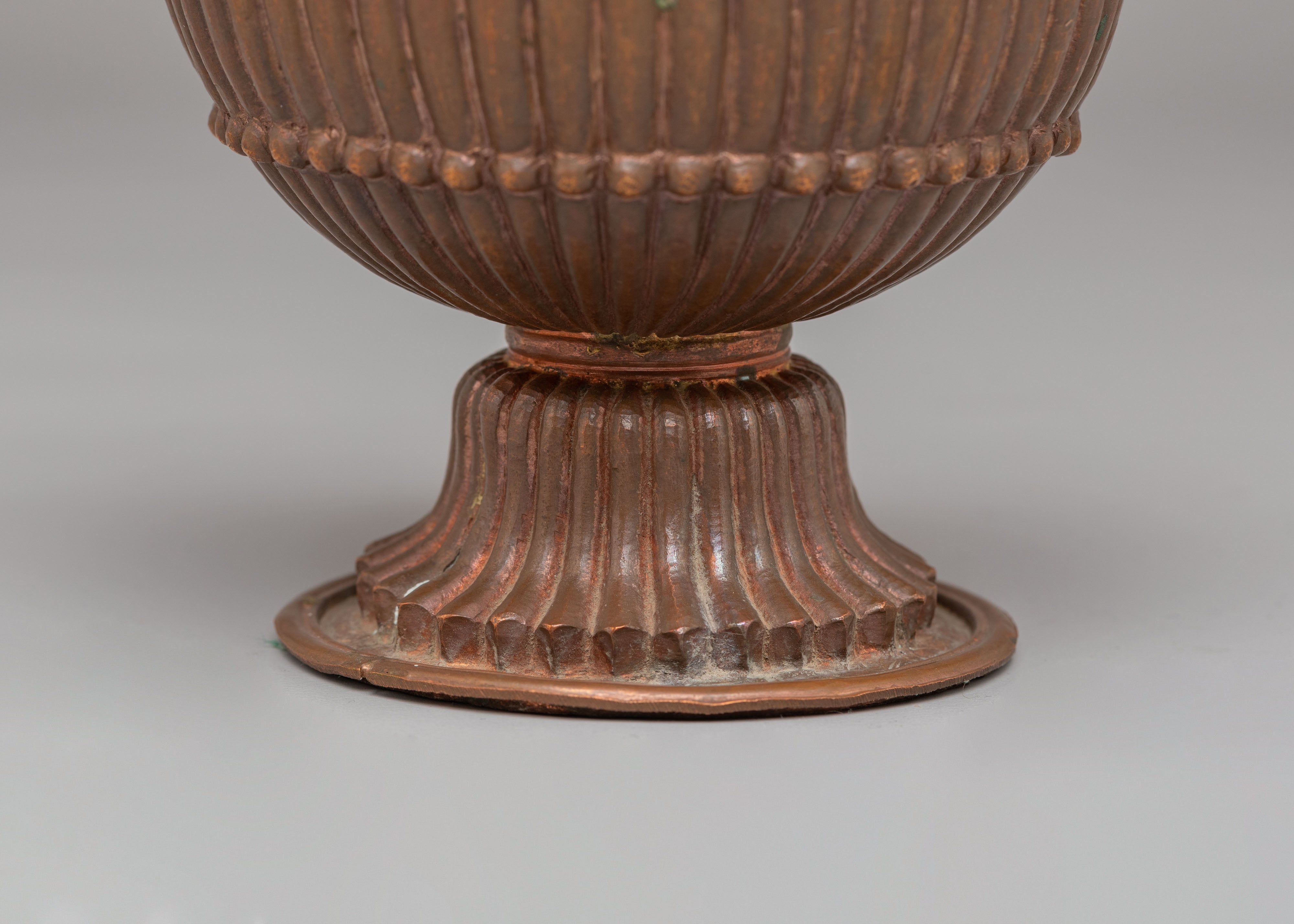 Handcrafted Altar Buddhist Rice Pot | Copper Offering Vessel