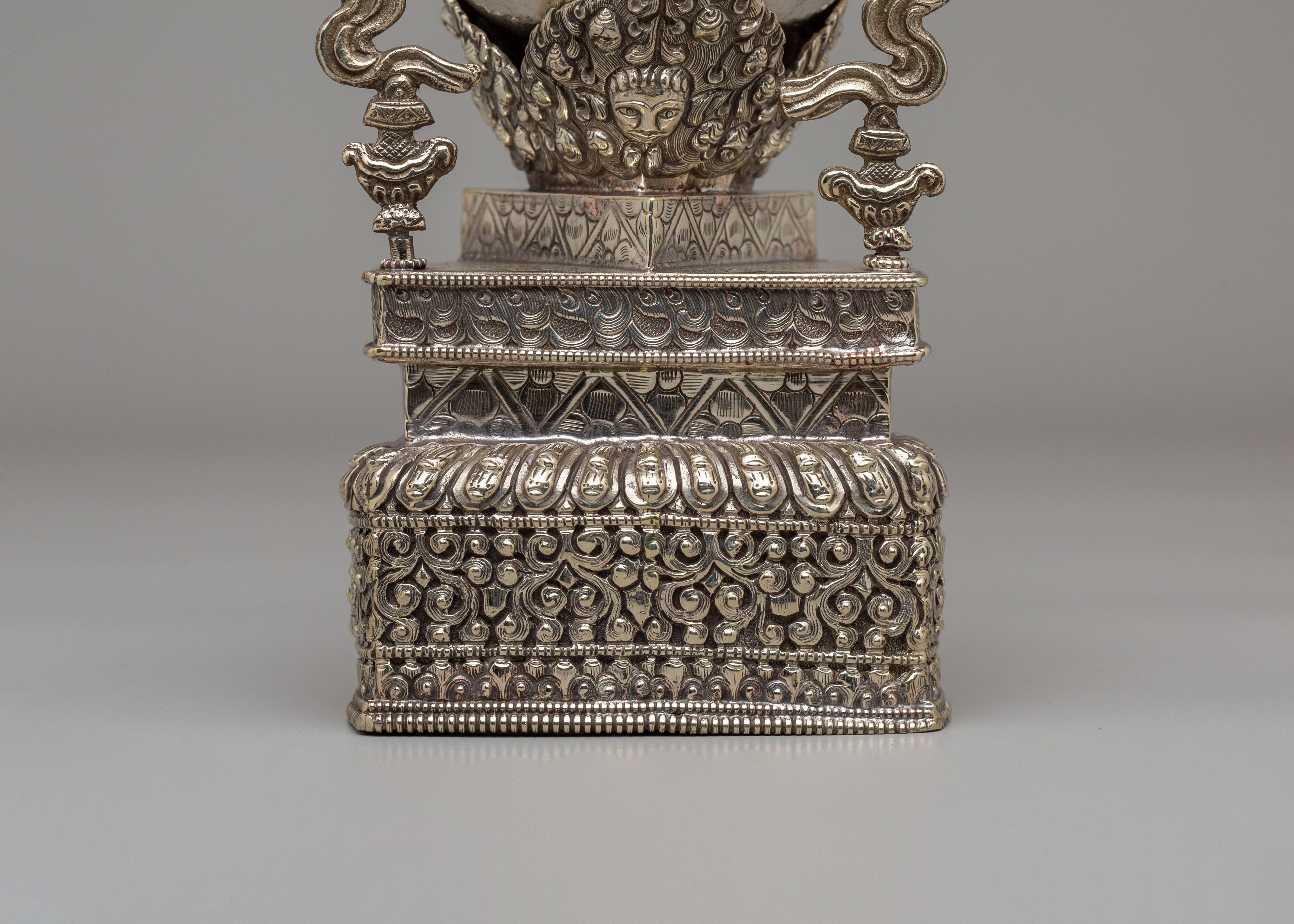 Spiritual Kapala Ritual Tool | White Metal Tibetan Skull Cup