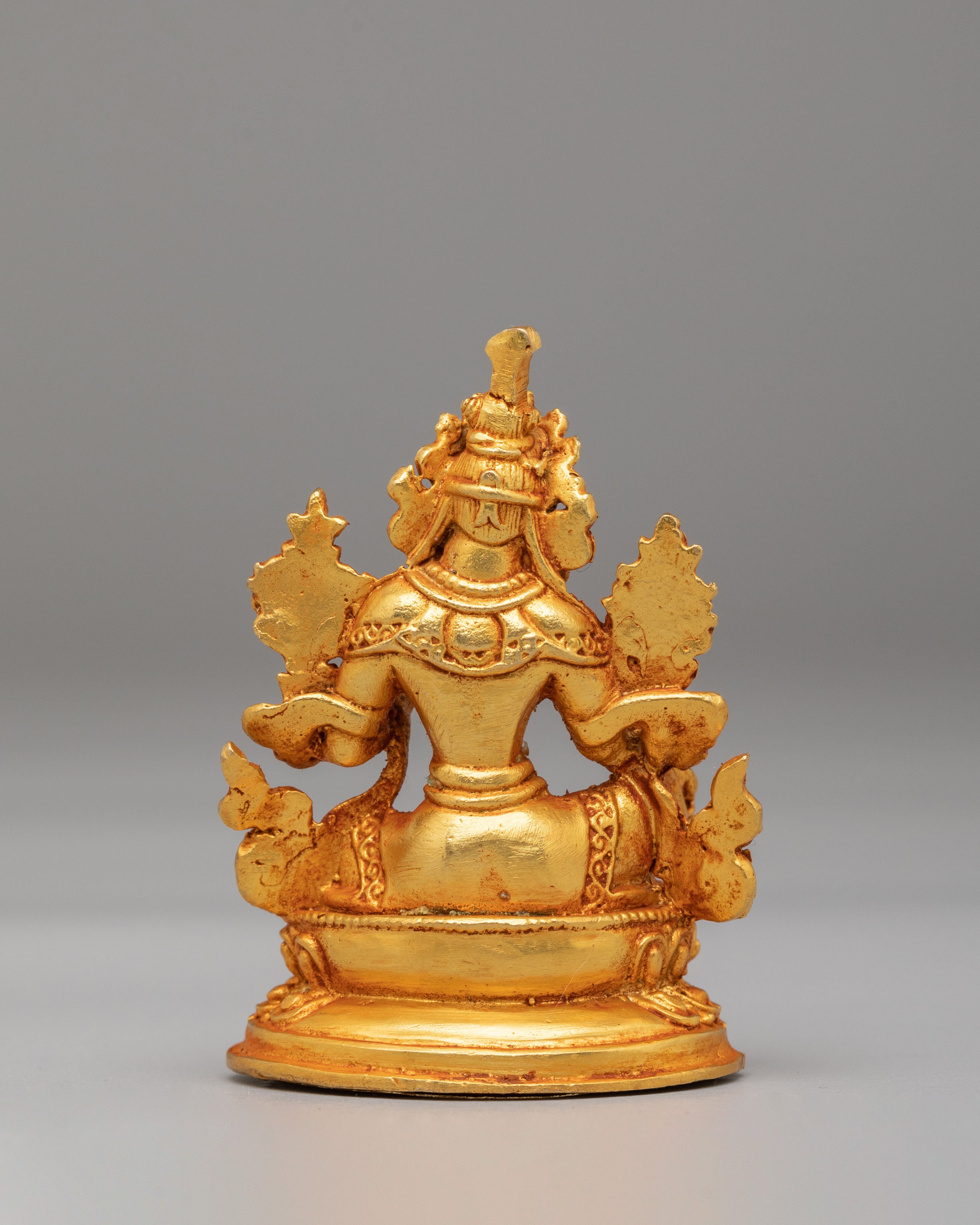 Sacred Green Tara Shrine Statue | Gold Plated Copper Buddhist Goddess
