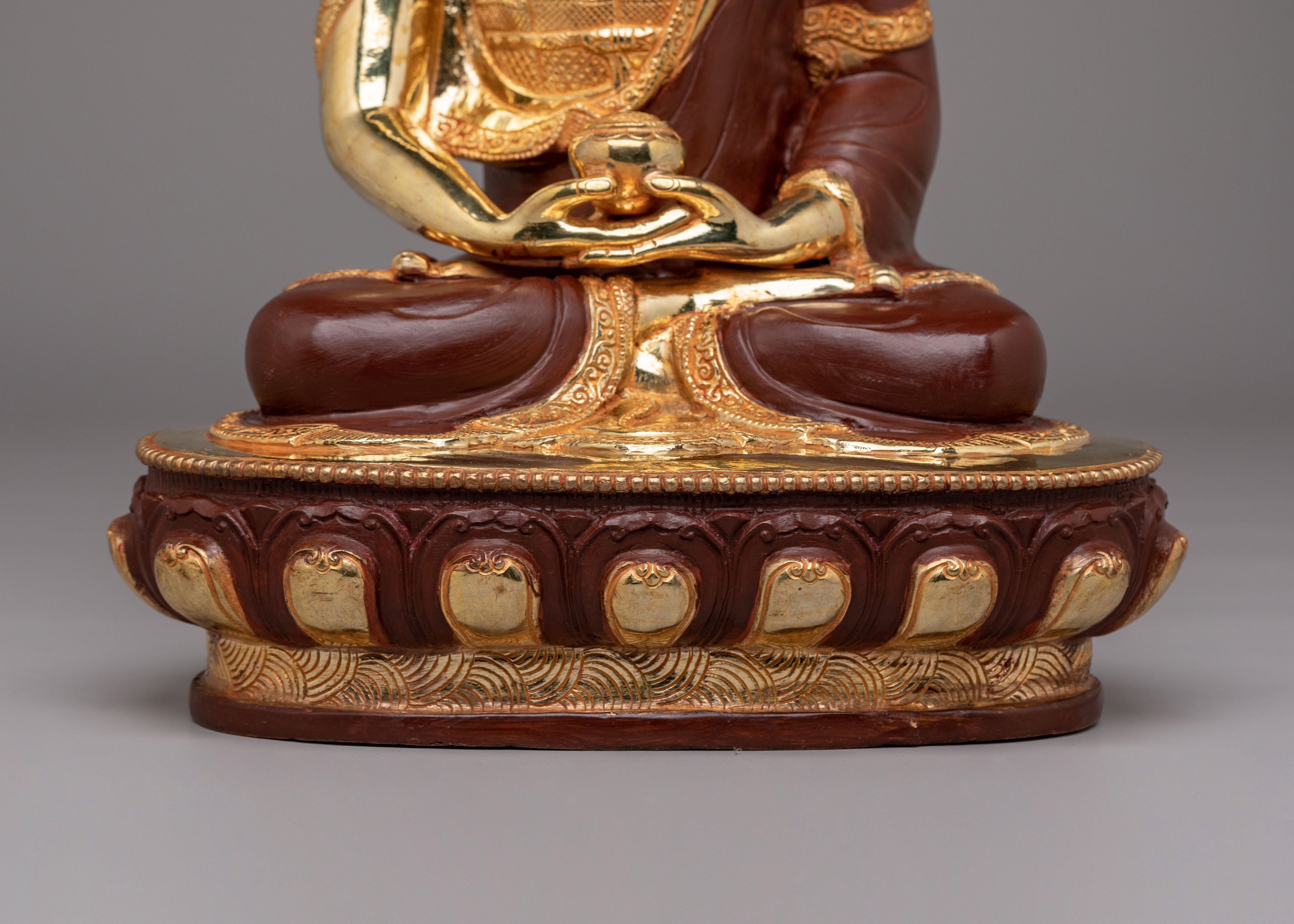 Tibetan Amitabha Buddha Altar Statue | Handcrafted Copper Body with Gold Plating