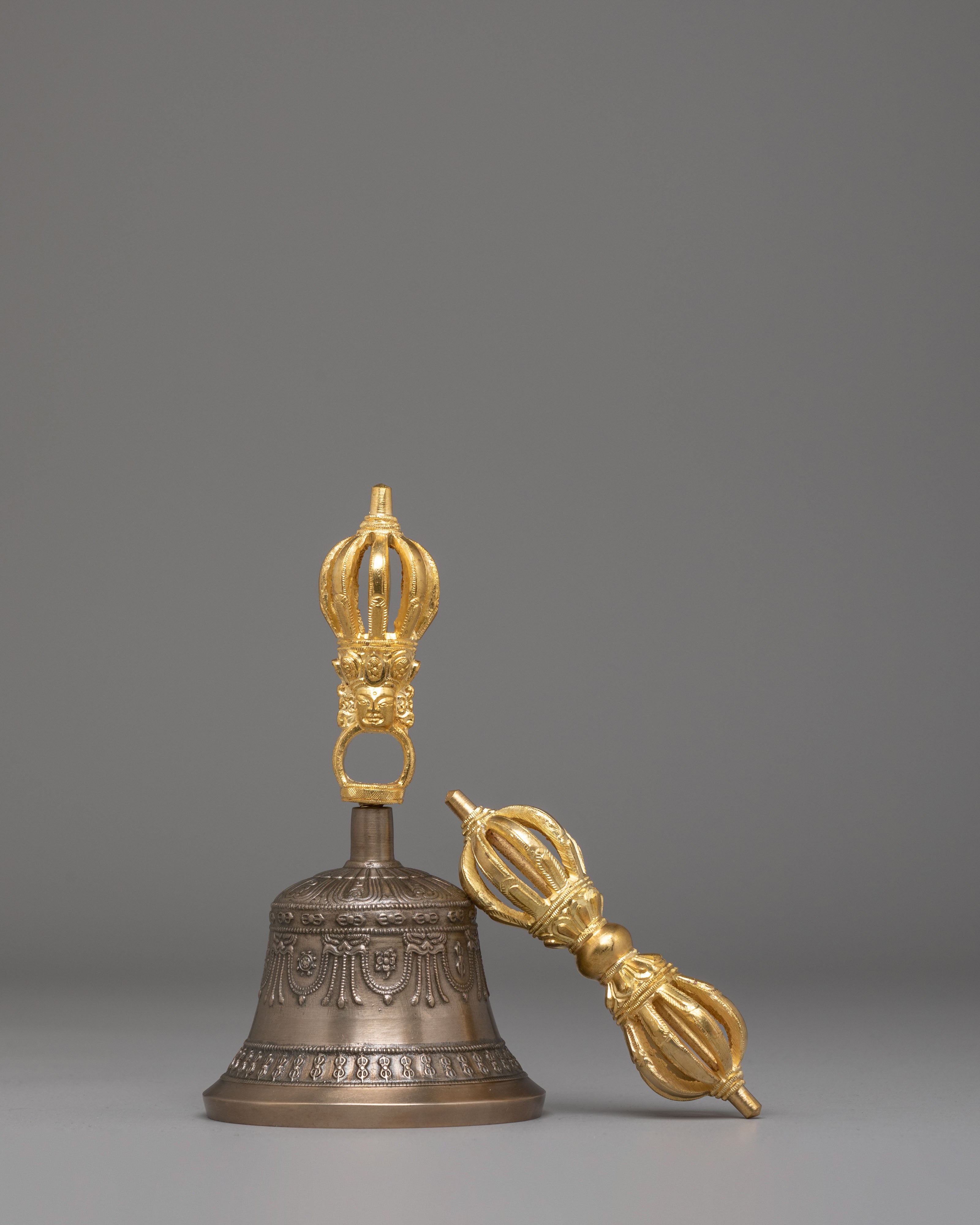 Handmade Ritual Vajra and Bell Set | Sacred Vajrayana Meditation Tools