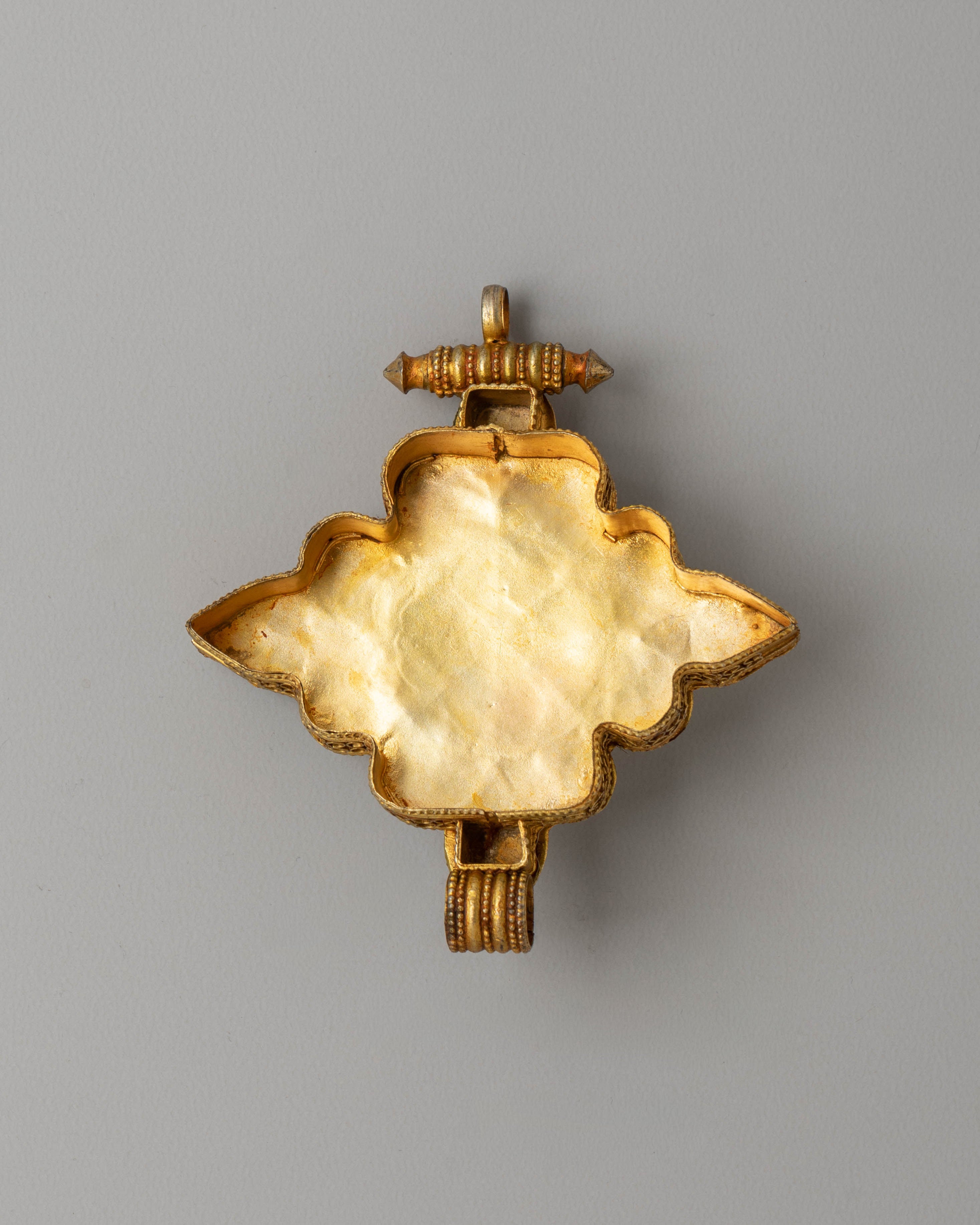 Electro Gold Plated Ghau Locket | Tibetan Pendant for Spiritual Protection