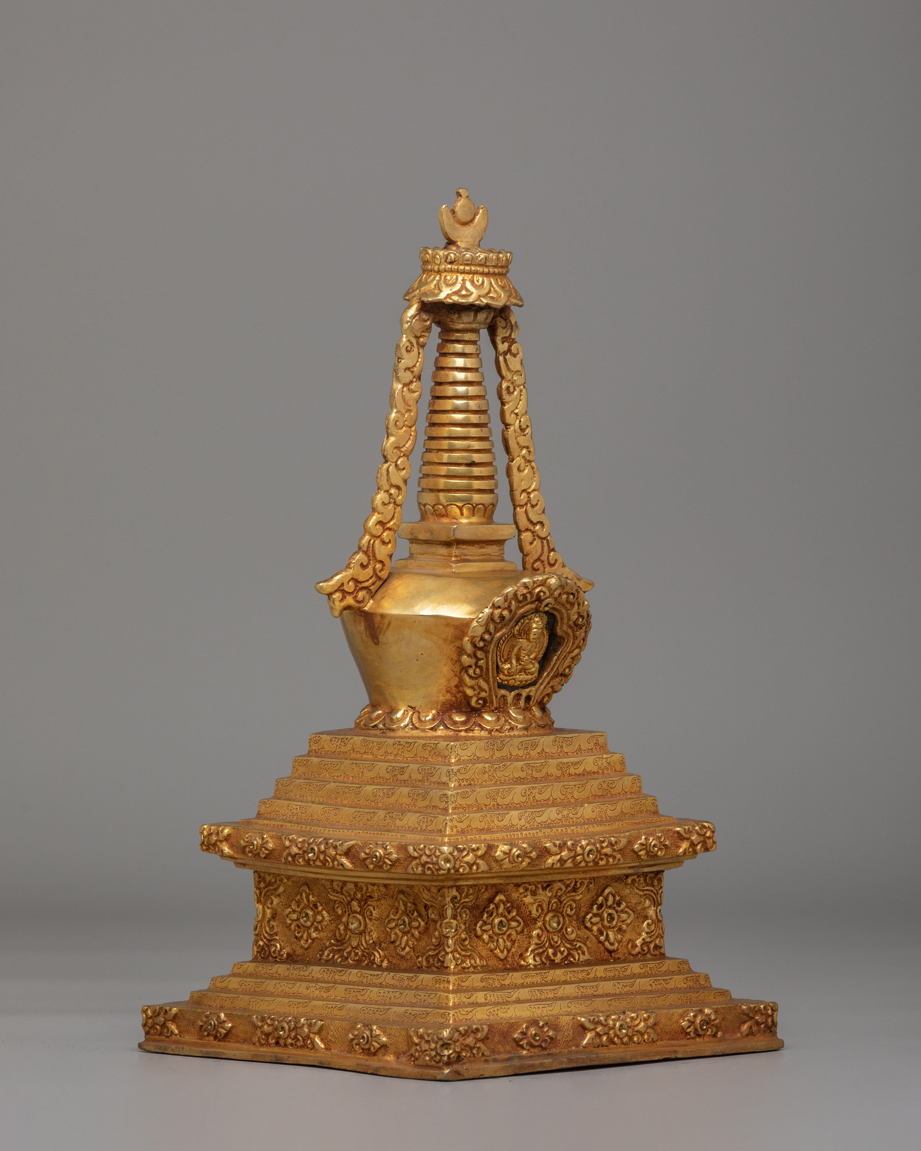 Handmade Altar Enlightenment Stupa | Sacred Buddhist Decor