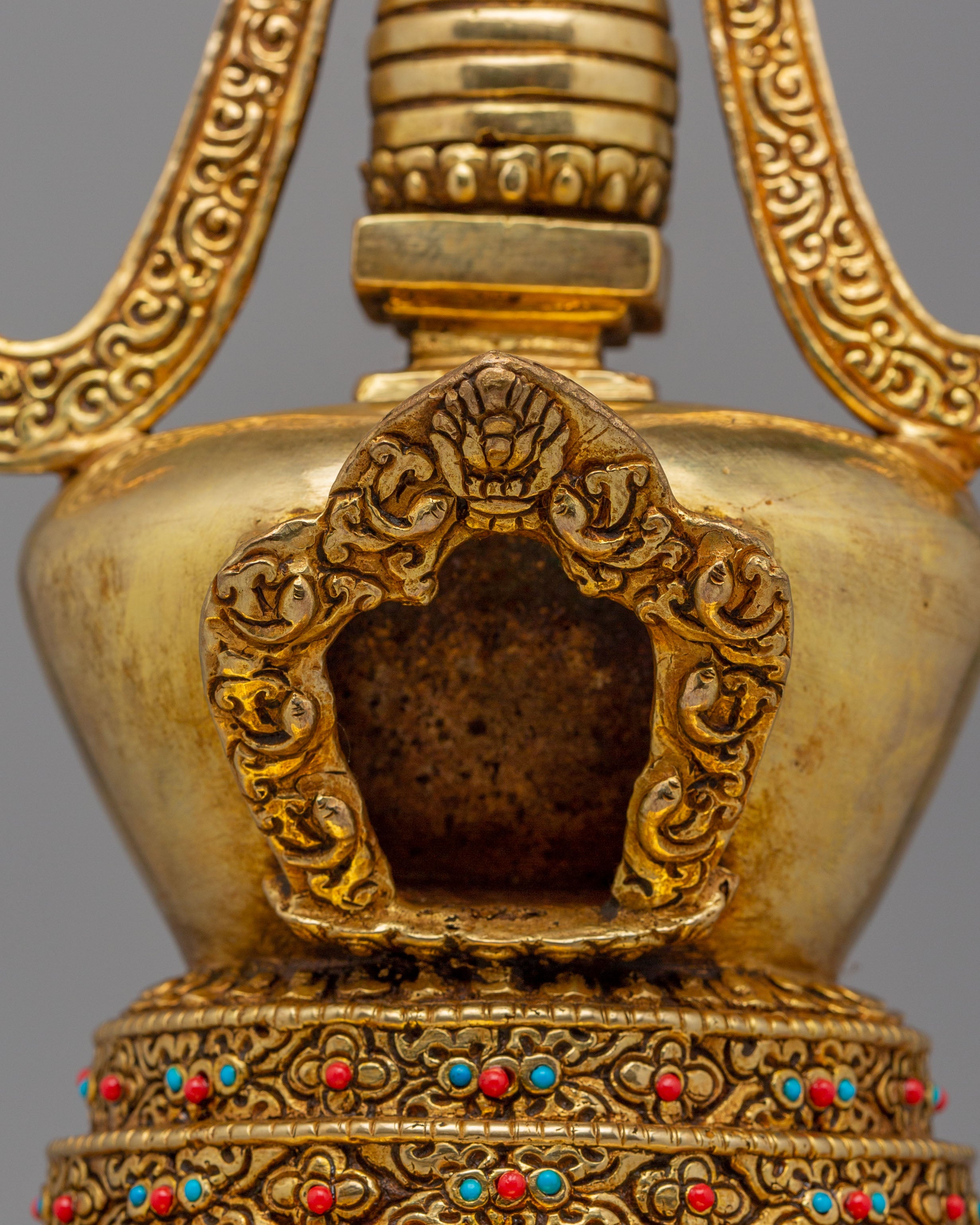 Handcrafted Altar Namgyalma Stupa | 24K Gold Plated Buddhist Stupa