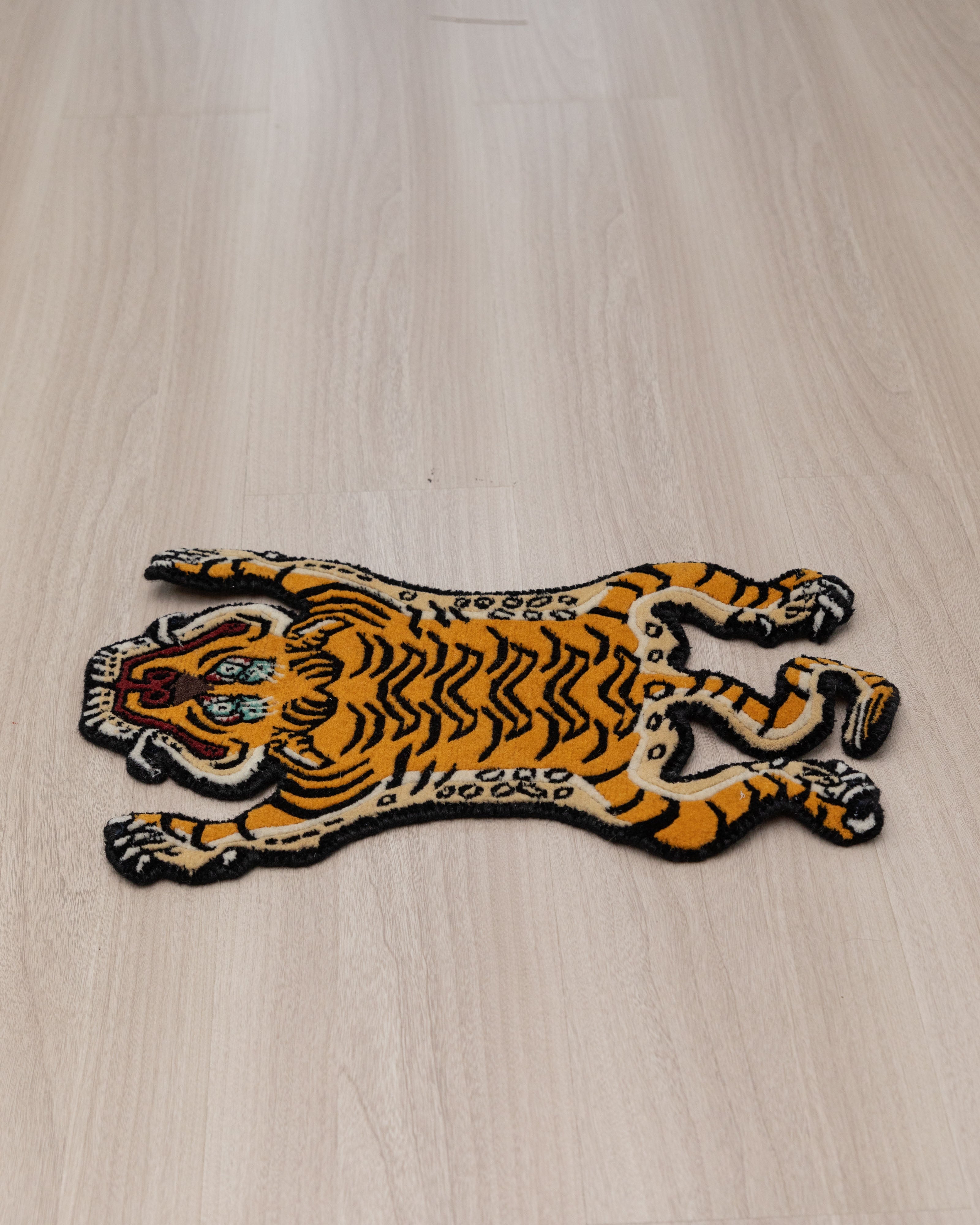 Himalayan Tiger Rug | Wool Tibetan Meditation Carpet
