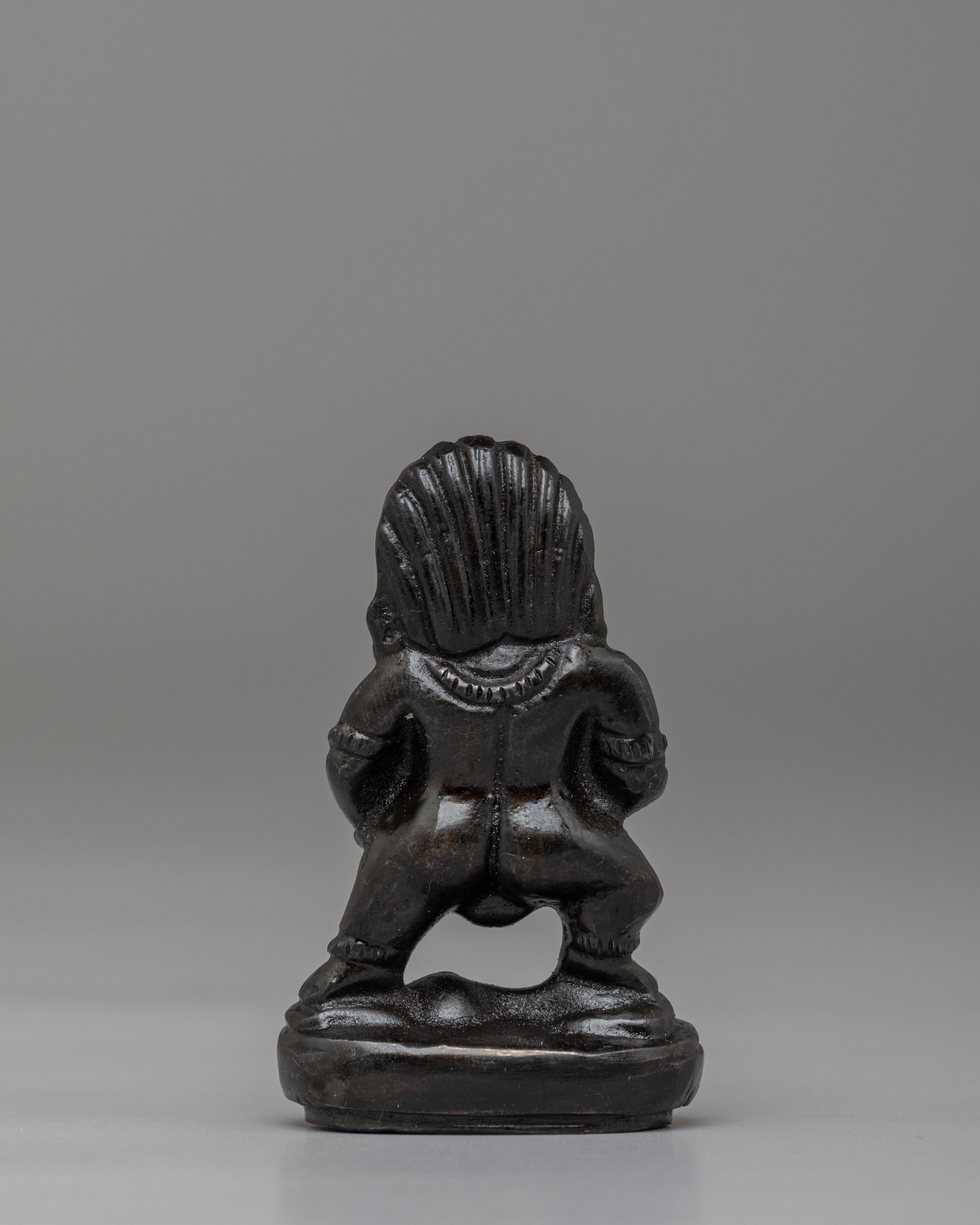 Machine Made Black Dzambhala Statue | Sculpture for Altar and Meditation