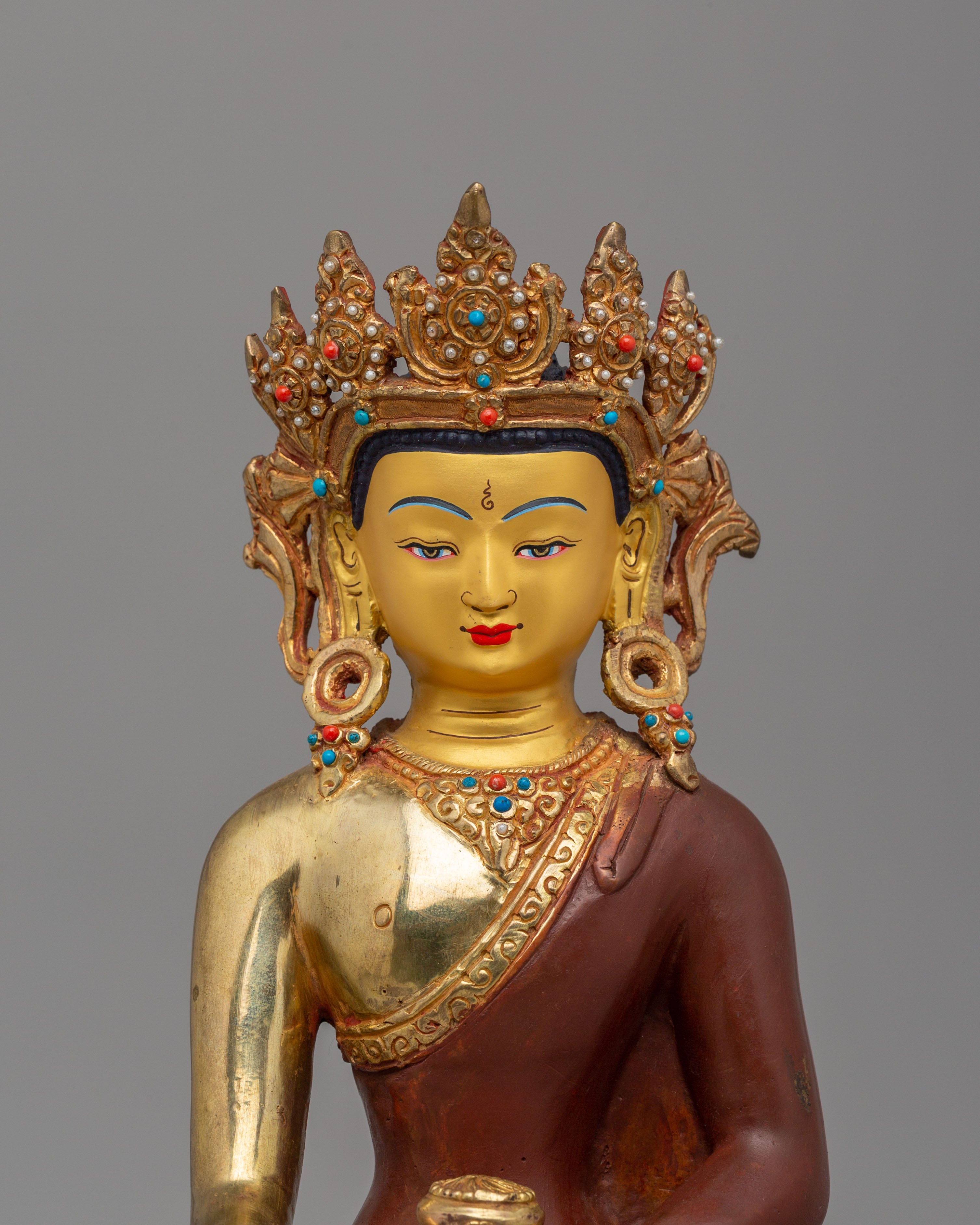 Spiritual Crowned Shakyamuni Buddha Statue | Altar Decor