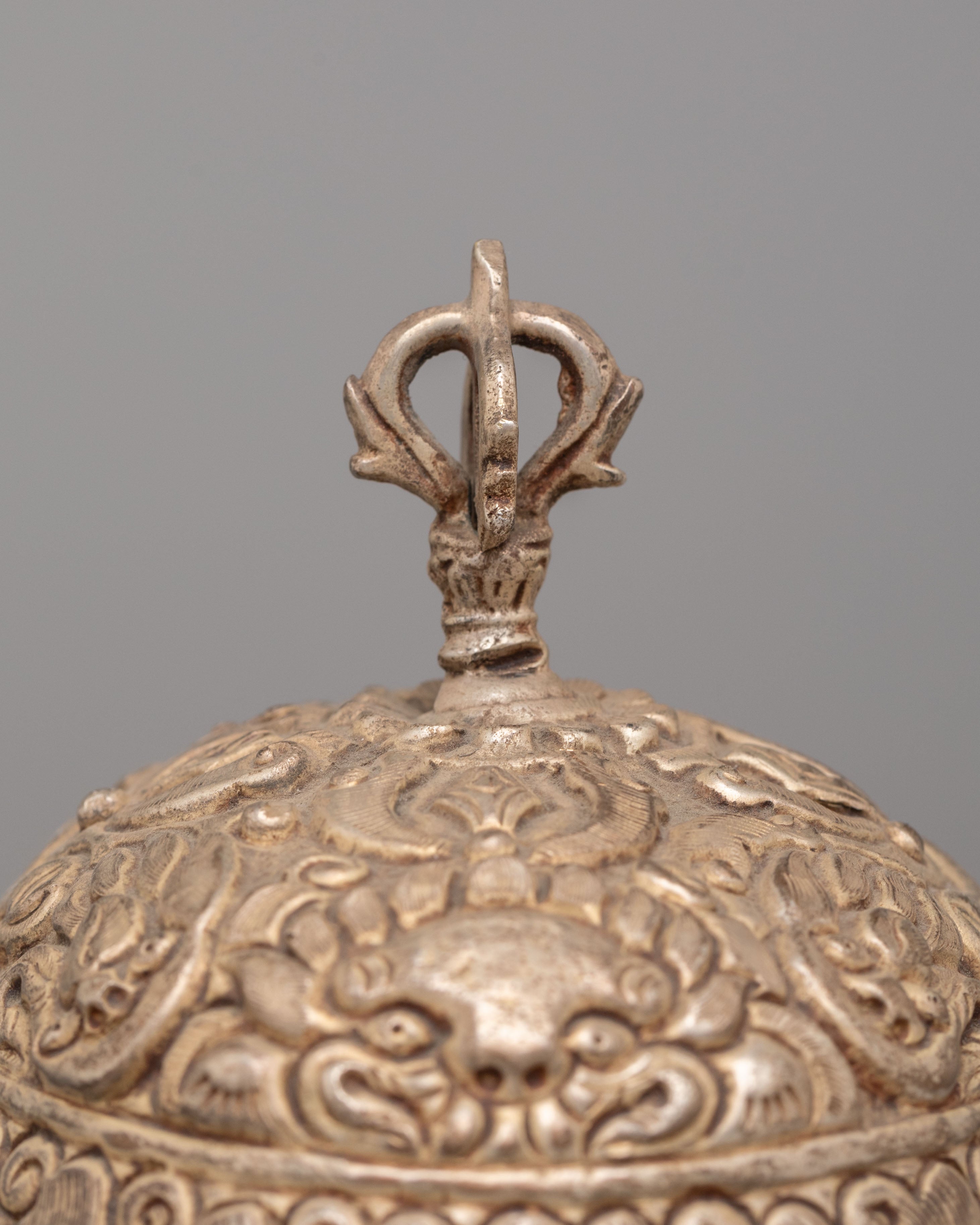 Kapala Vessel for Sacred Offerings | Silver Plated Ritual Bowl