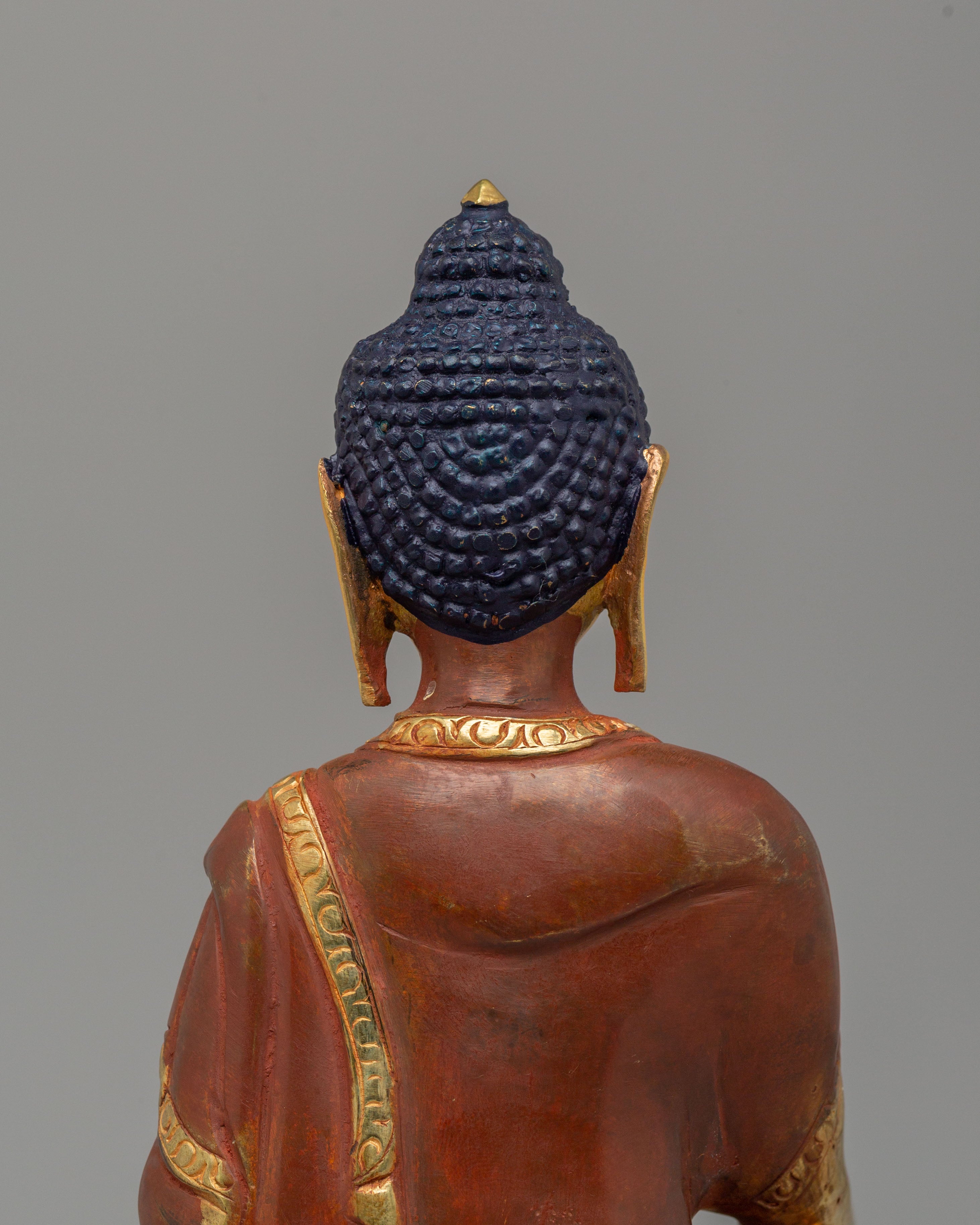 Sacred Shakyamuni Buddha Statue | 24K Gold Plated Buddhist Altar Decor