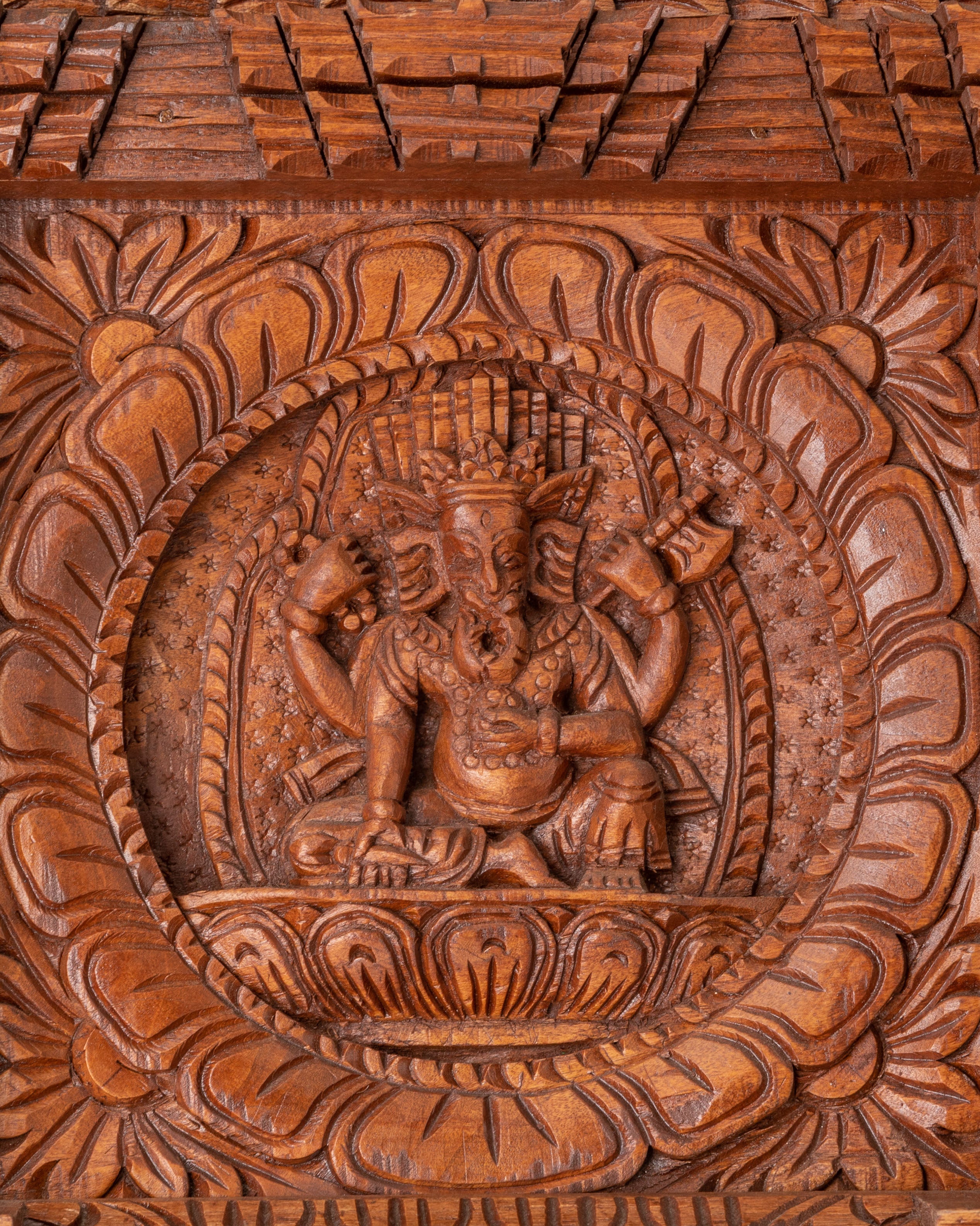 Ganesha Wood Wall Hanging | Spiritual Wooden Art