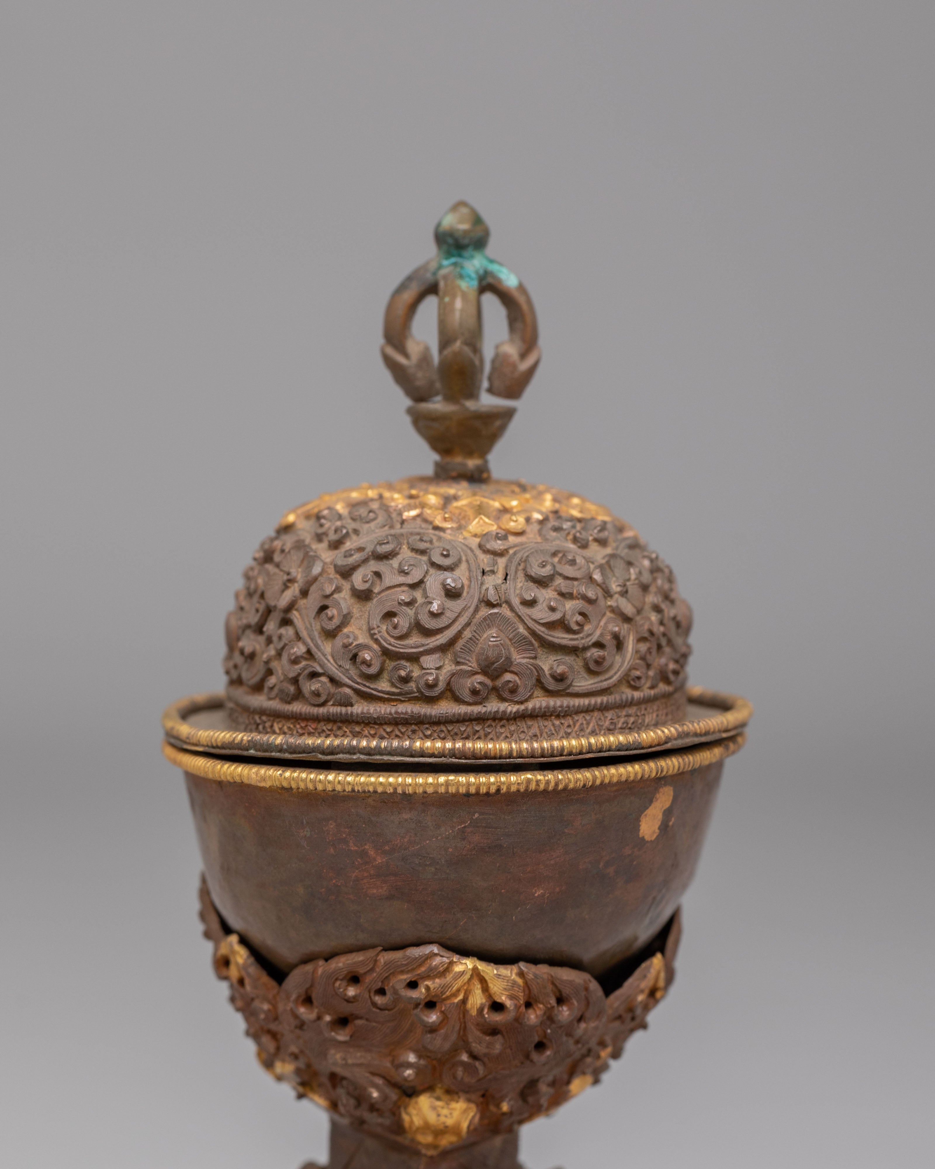 Traditional Tibetan Skull Cup | Handcrafted Ritual Kapala