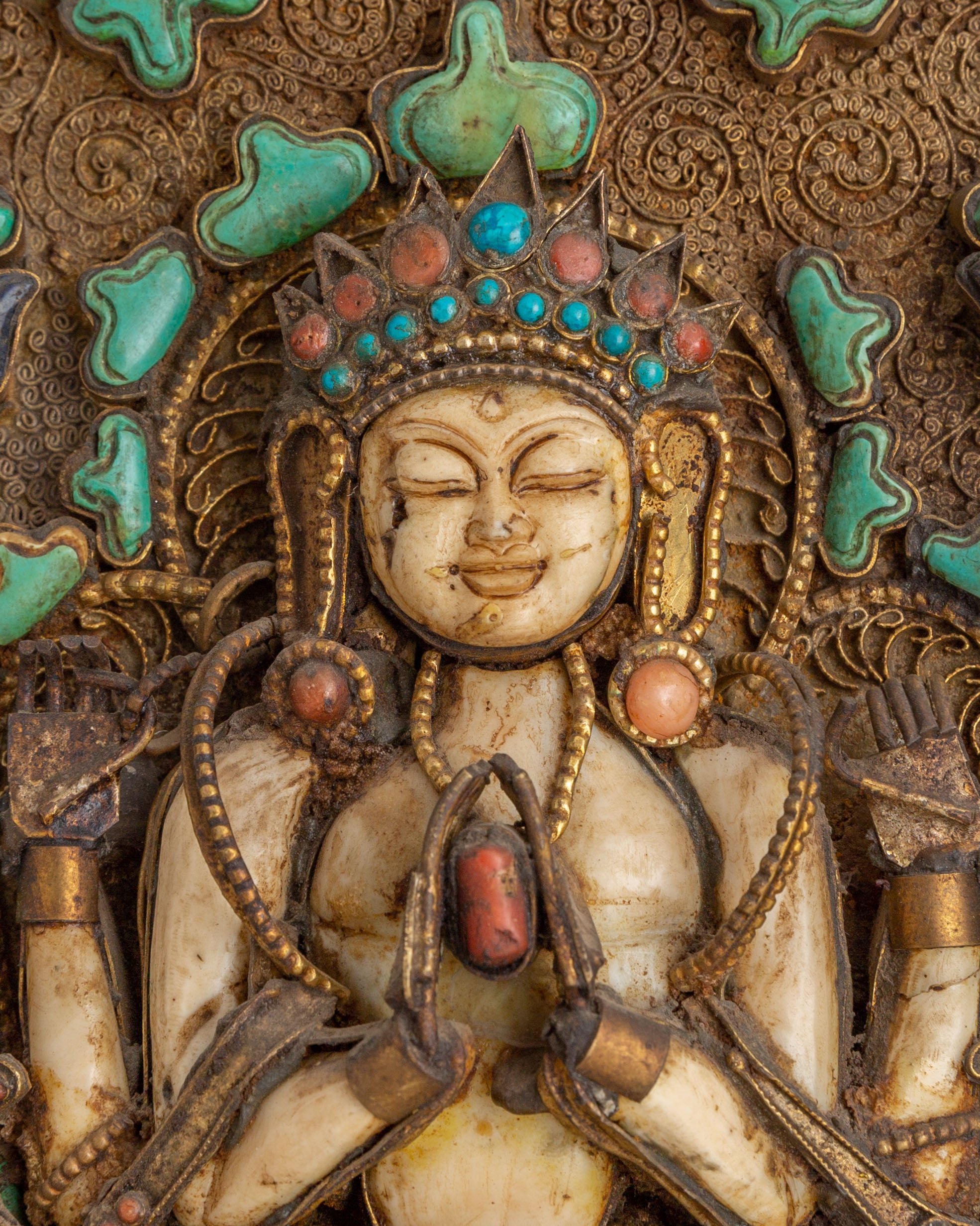 Chenrezig Tibetan Ghau Box Locket | Sacred Amulet Box for Meditation &amp; Ritual Use