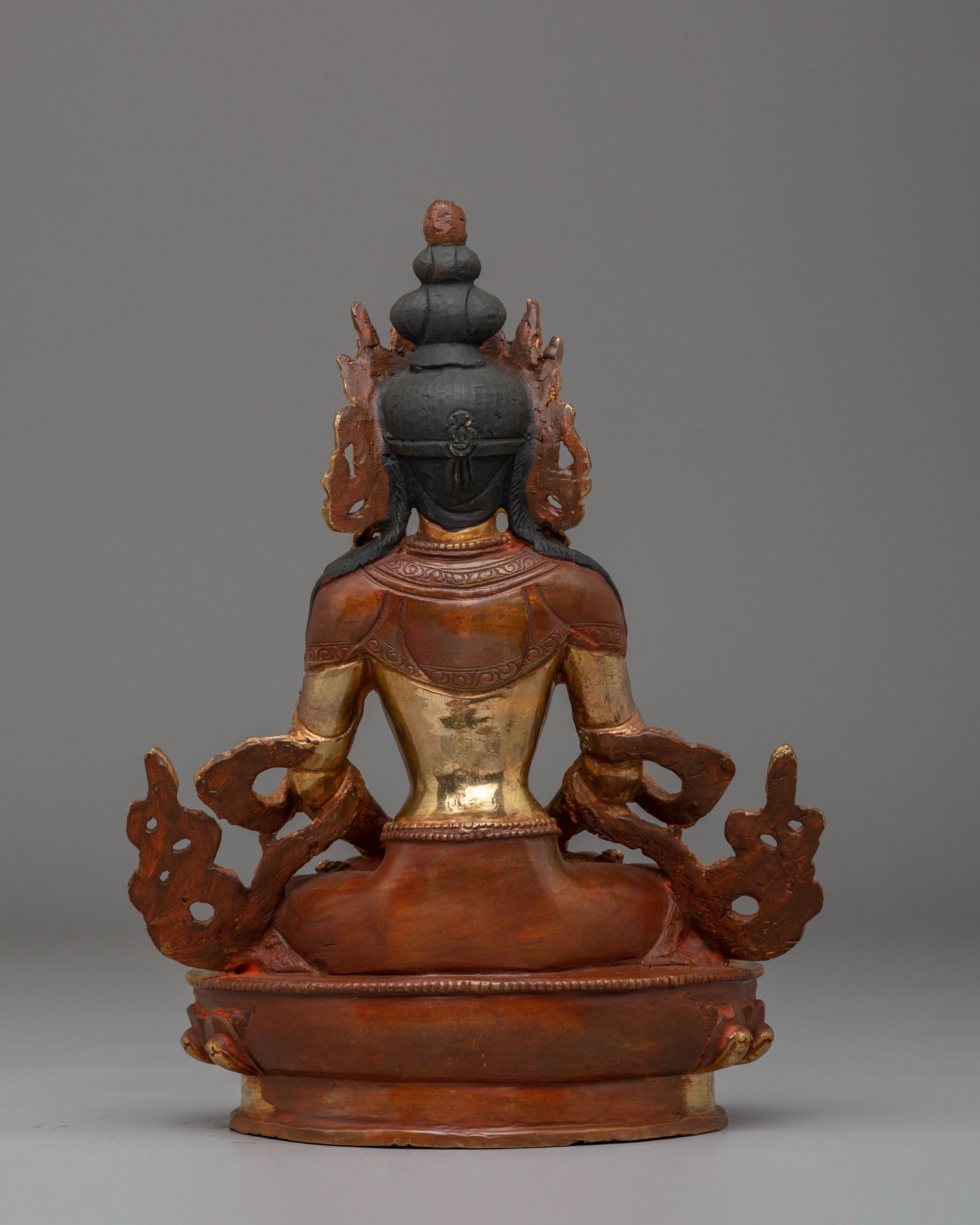 Amitayus Handmade Golden Statue | Tibetan Buddha of Infinite Life