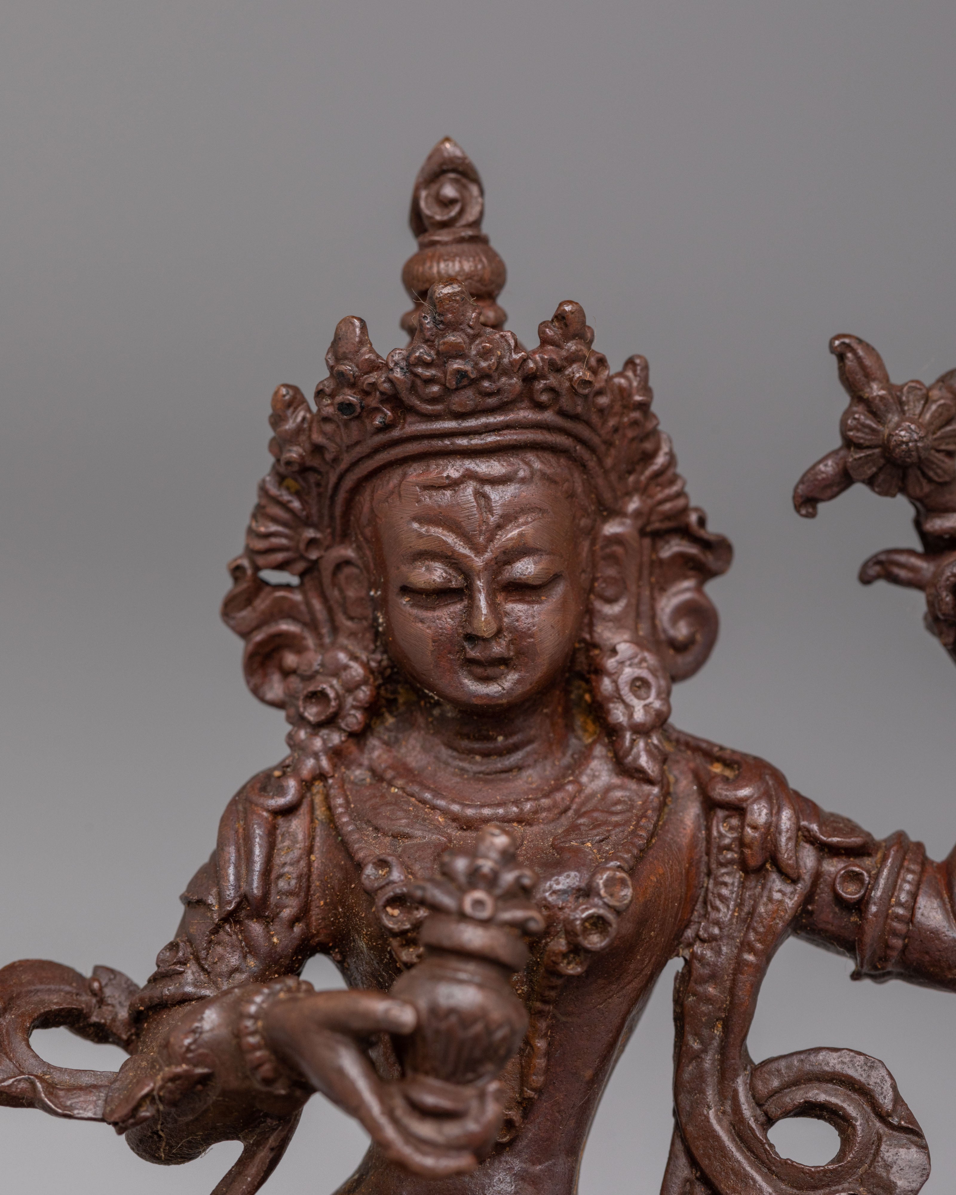 Handmade Three Deity Set | Oxidized Copper Altar Statues