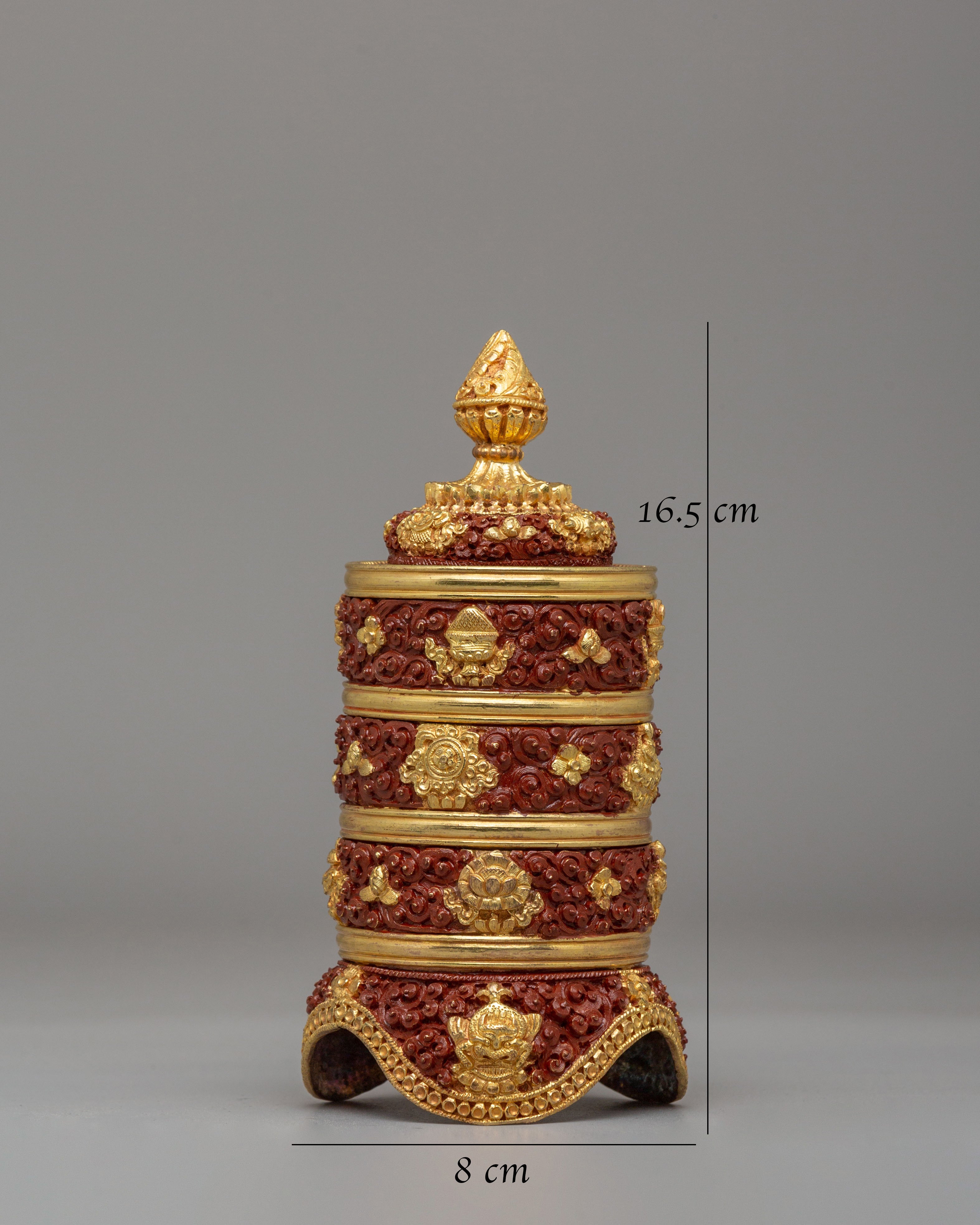 Decorative Himalayan Rice Pot | Handmade Buddhist Ritual Vessel