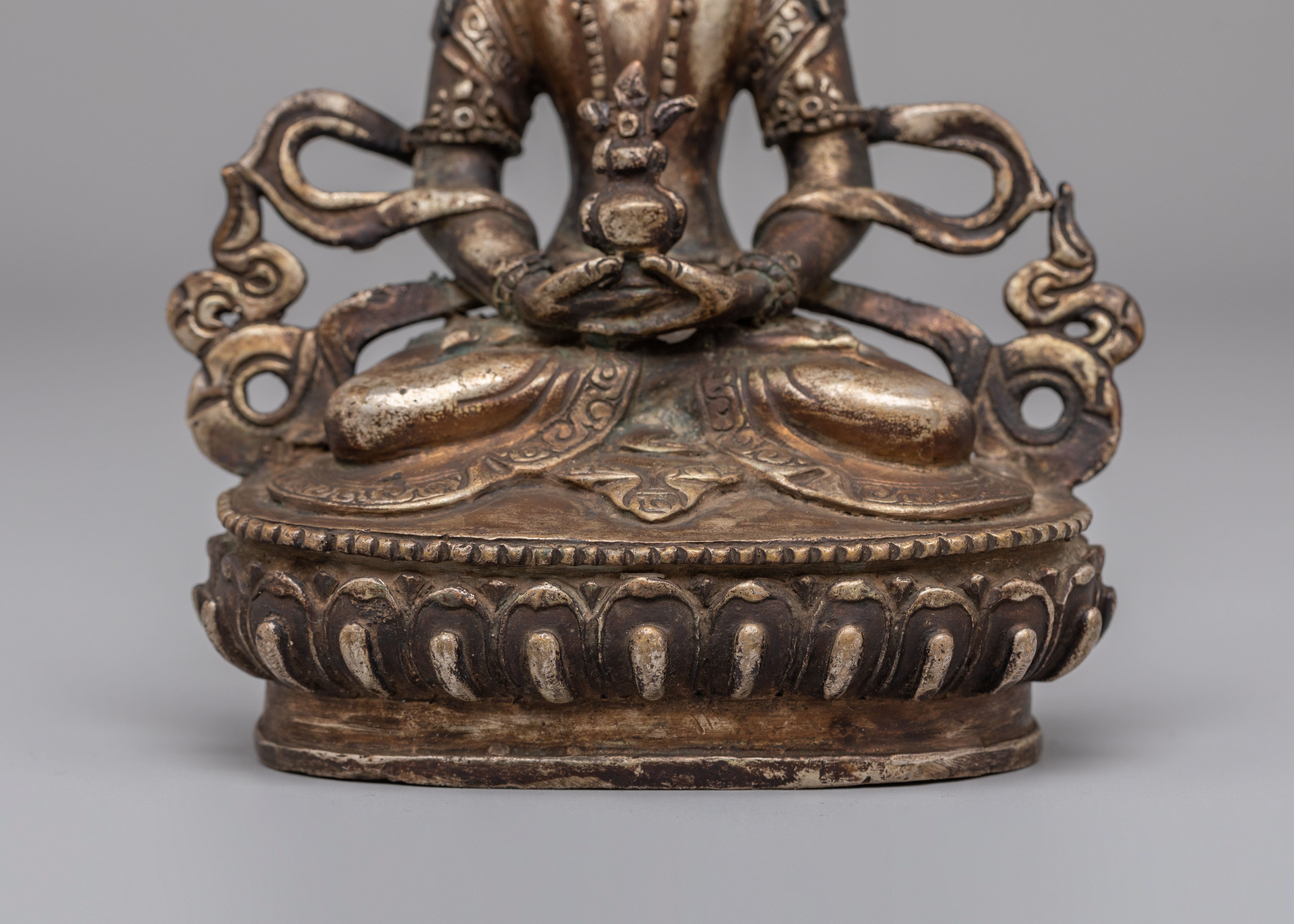 Amitayus Sculpture for Longevity | Antique Finish Buddhist Statue