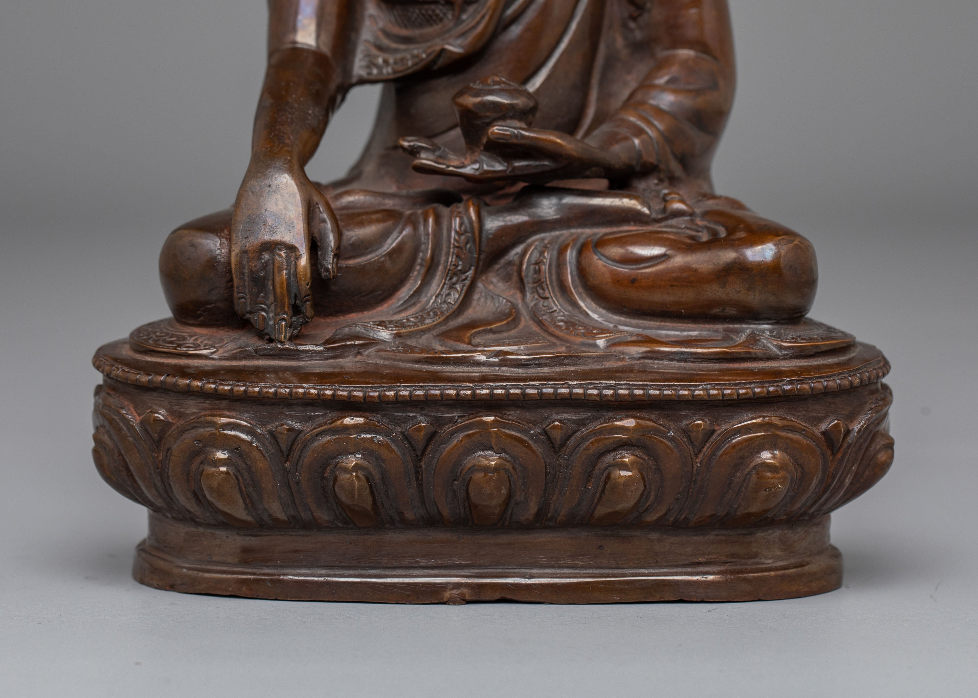 Handcrafted Oxidized Statue of Shakyamuni Buddha | Peaceful Buddha Figurine