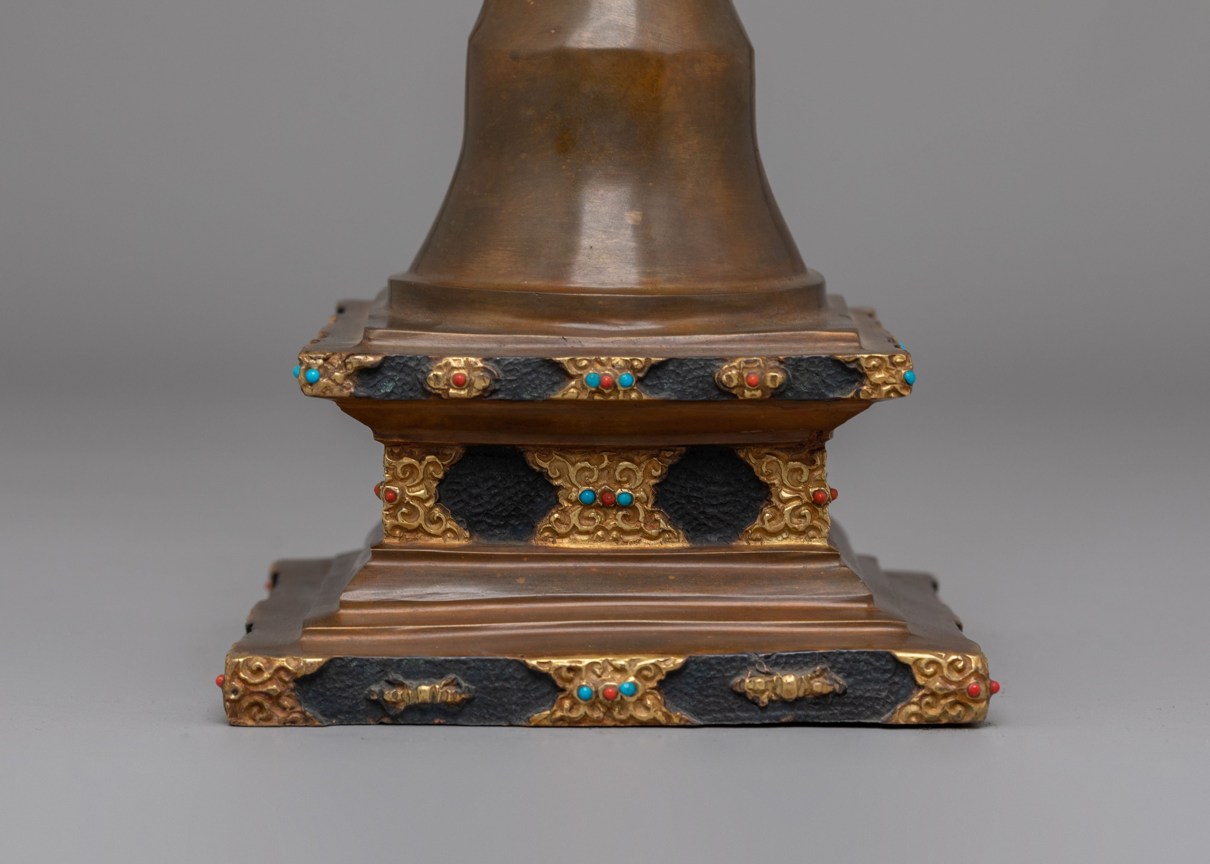 Eight Great Tibetan Stupa Set | Sacred Buddhist Shrine Decor