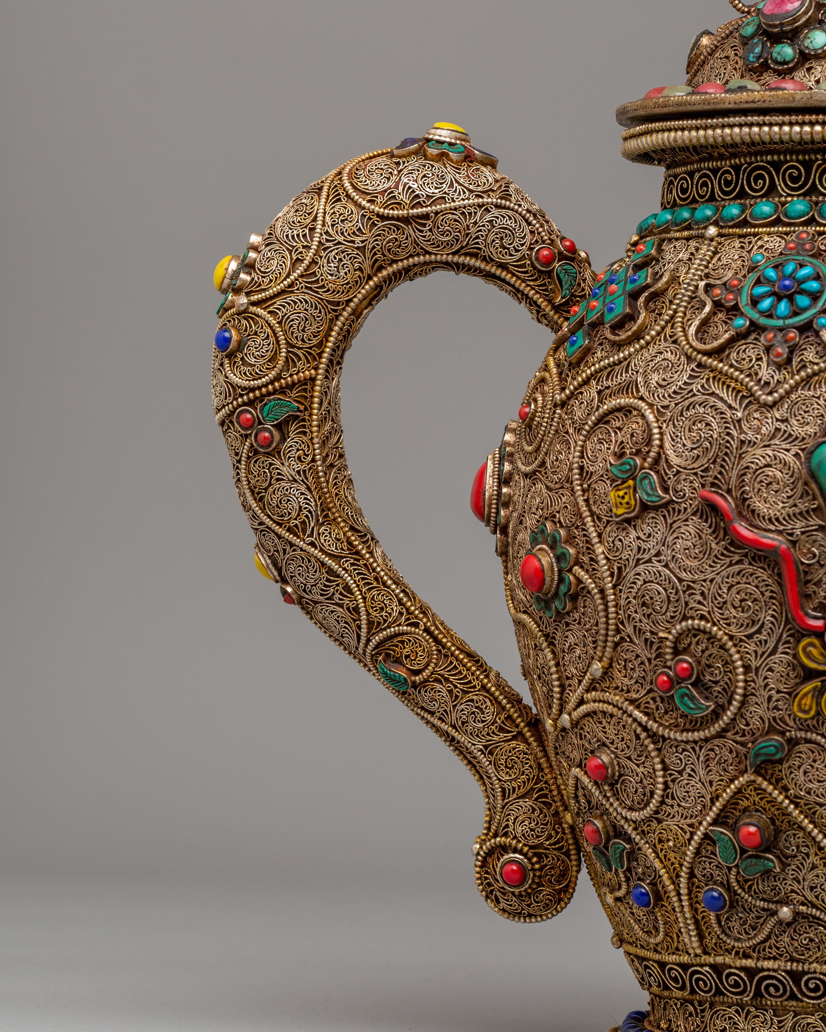 Buddhist Ceremony Tea Pot | Sacred Himalayan Religious Artwork