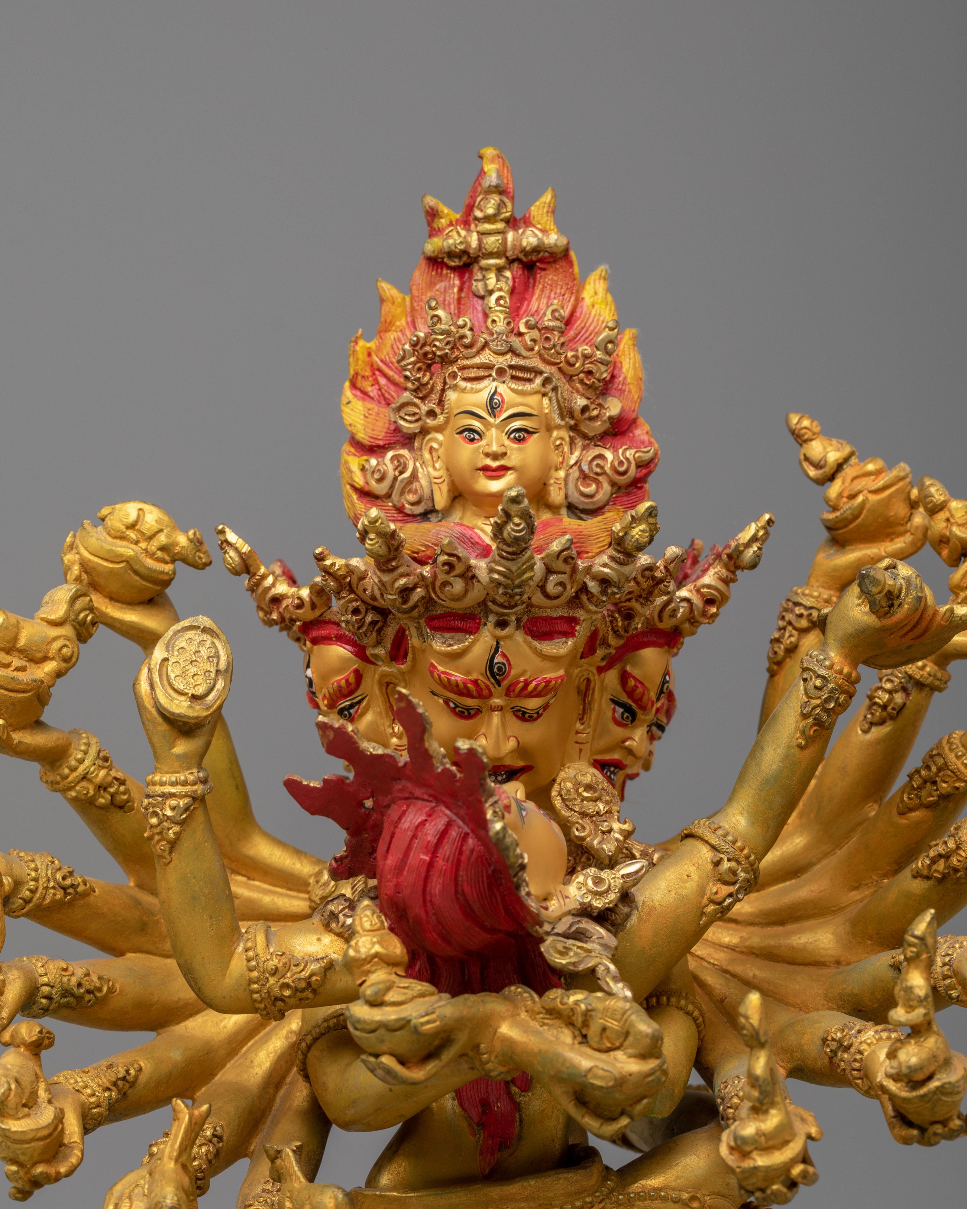 Hevajra With Consort Statue | Vajrayana Tantric Deity Sculpture