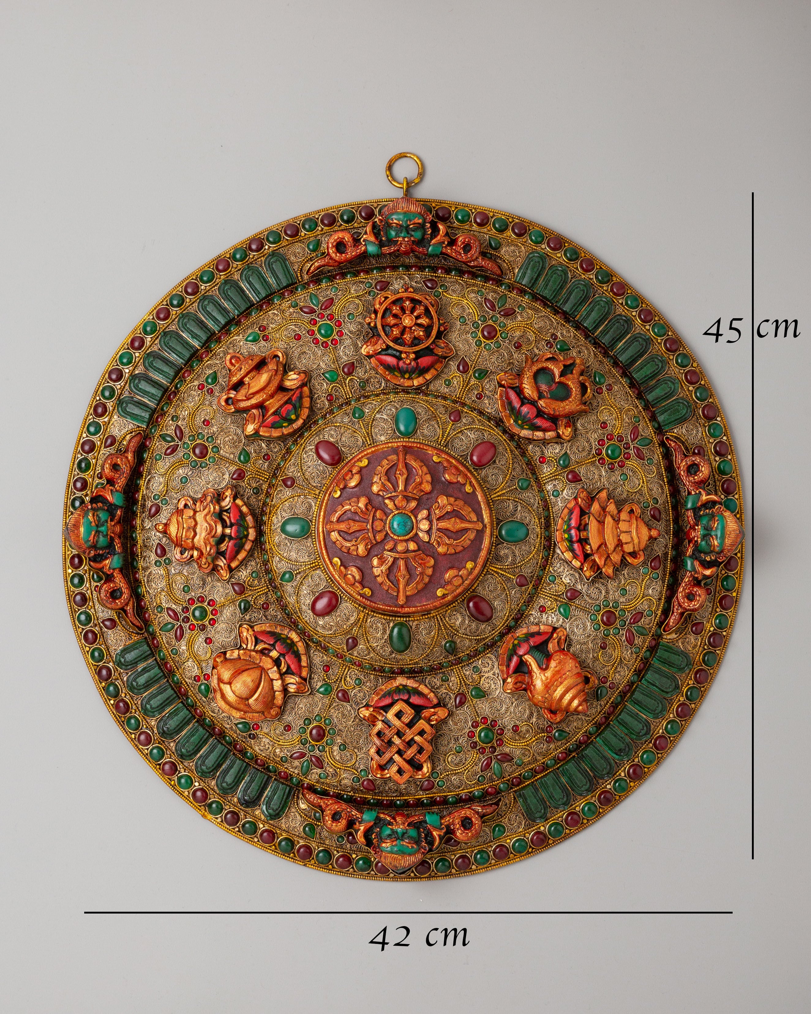 Buddhist Auspicious Symbol Wall Hanging | Decorative Religious Artwork