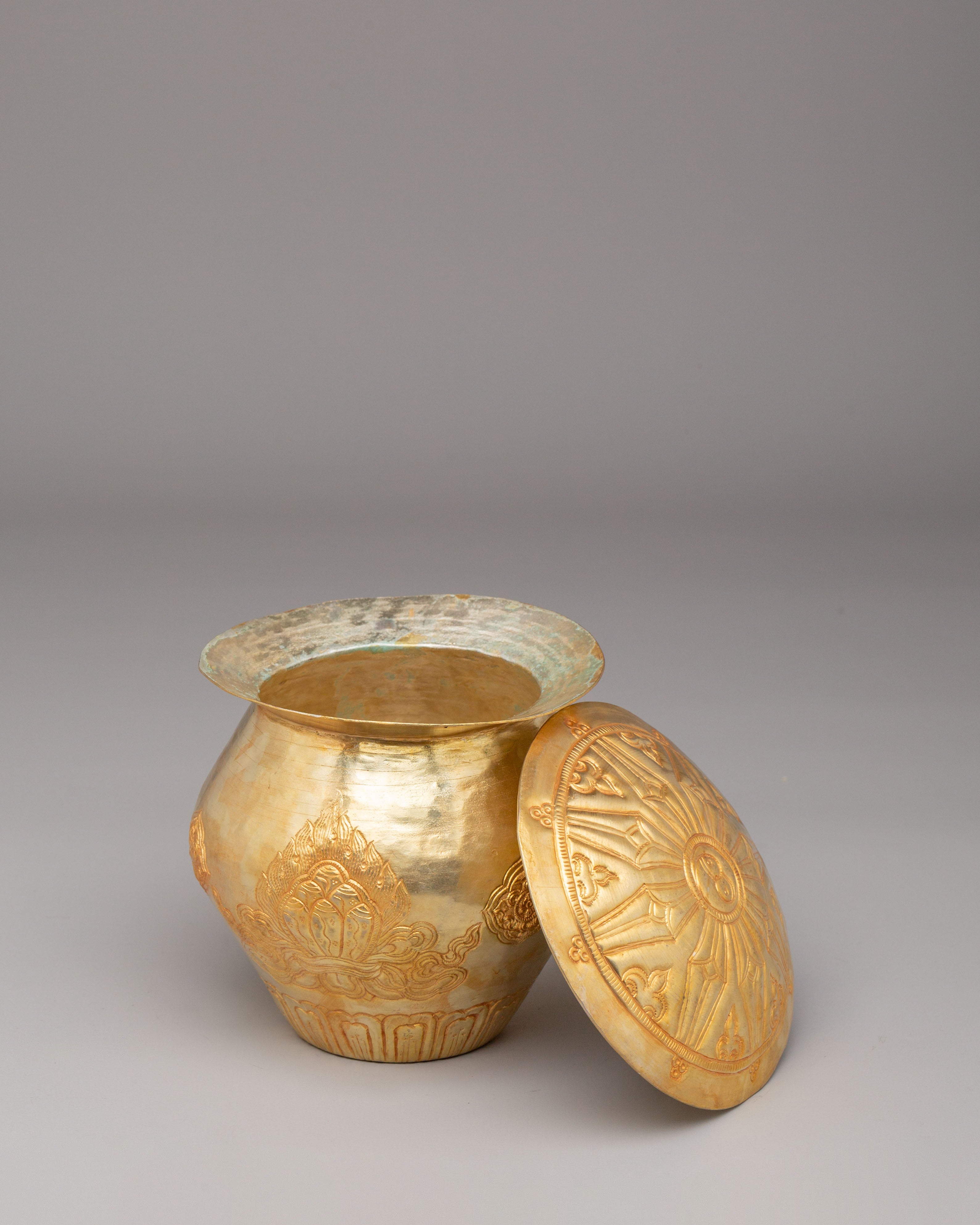 Traditional Himalayan Kalash | Copper Sacred Offering Vase