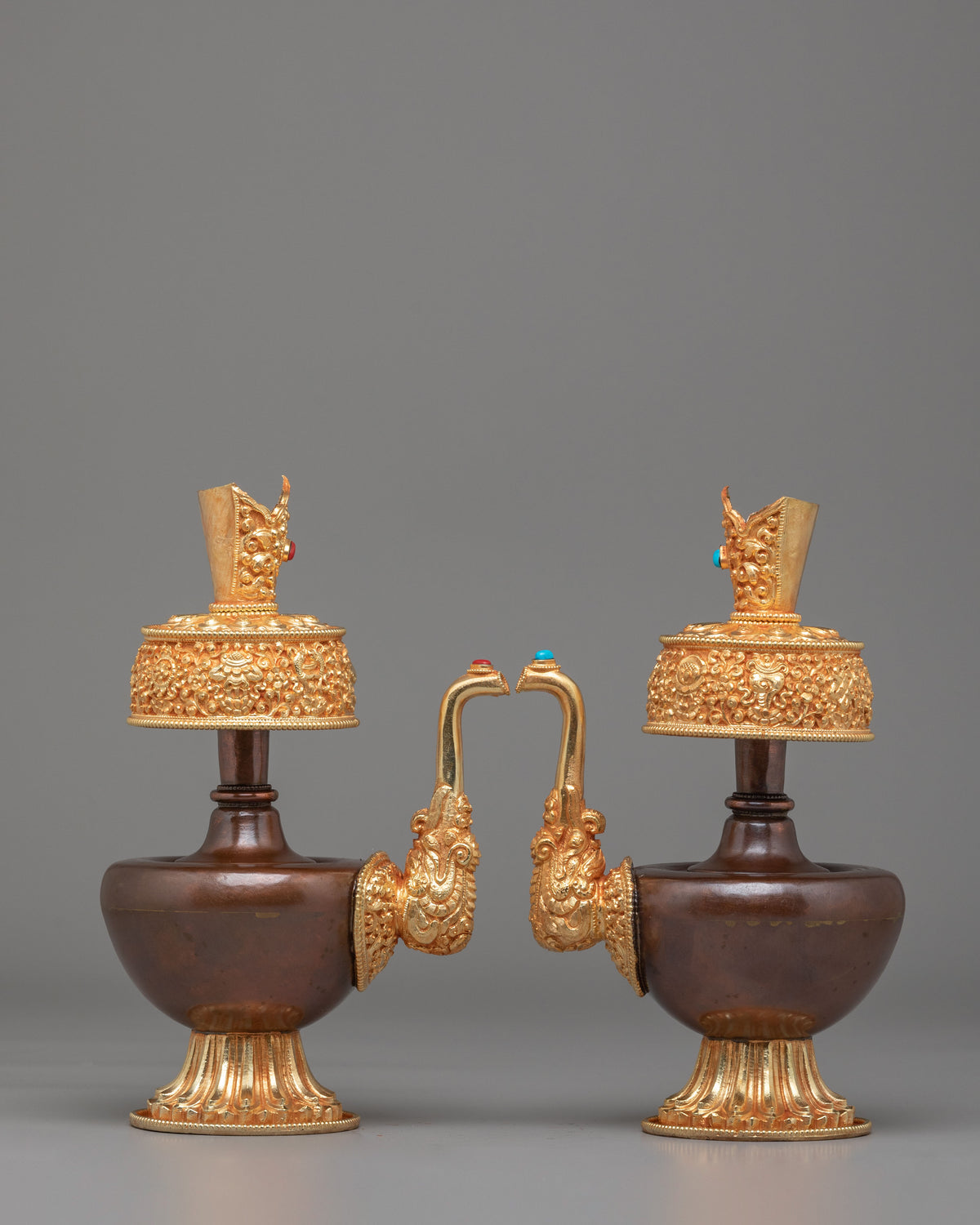 Handcrafted Tibetan Bhumba Offering Set | Ritual Water Vessels for Sacred Offerings