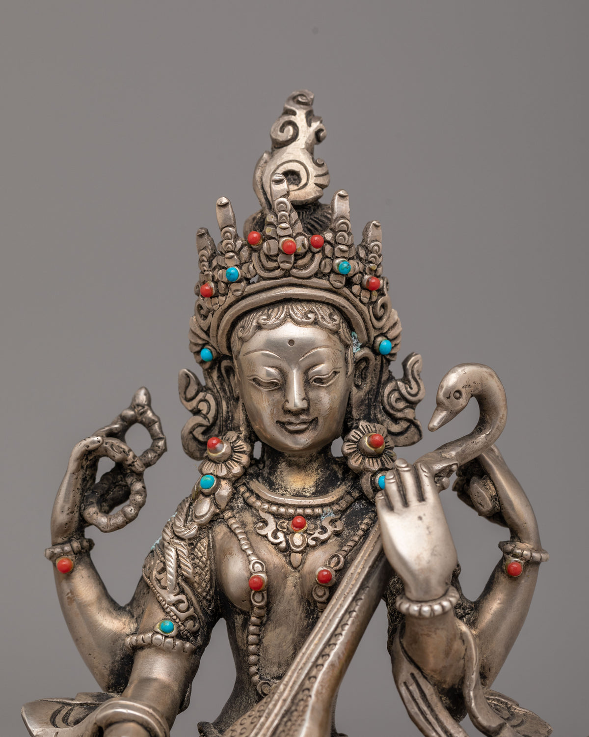 Sacred Saraswati Statue | Hindu Goddess of Knowledge