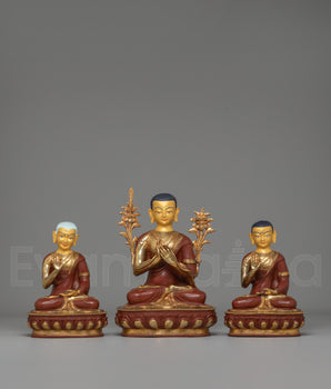 Tsongkhapa Statue Set The Founders of Gelug School