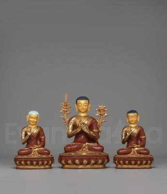 Tsongkhapa Statue Set The Founders of Gelug School