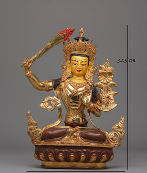Handcrafted Manjushri Bodhisattva Figurine