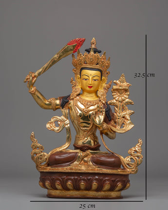 Handcrafted Manjushri Bodhisattva Figurine