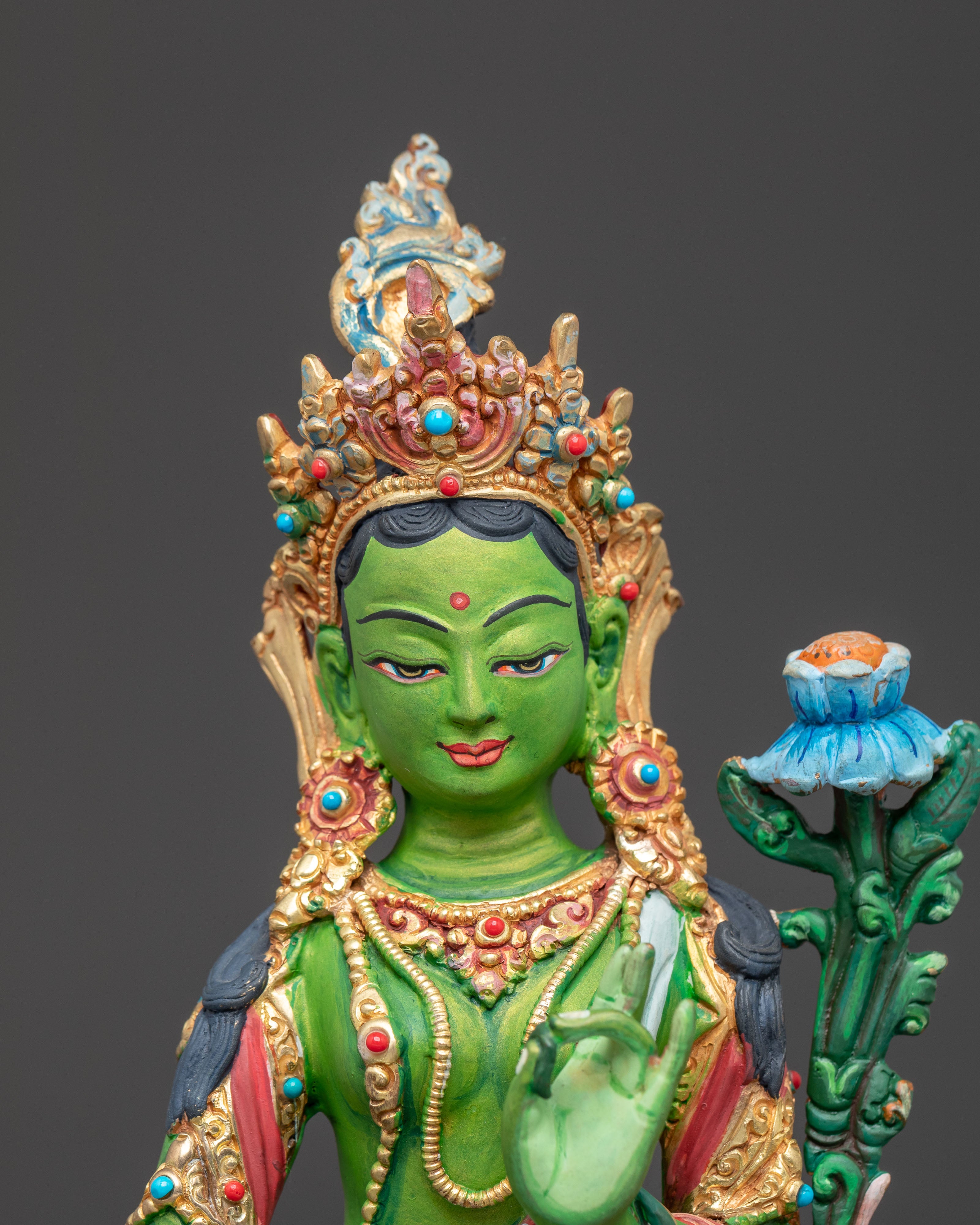 Himalayan Green Tara Deity Statue | Tibetan Goddess