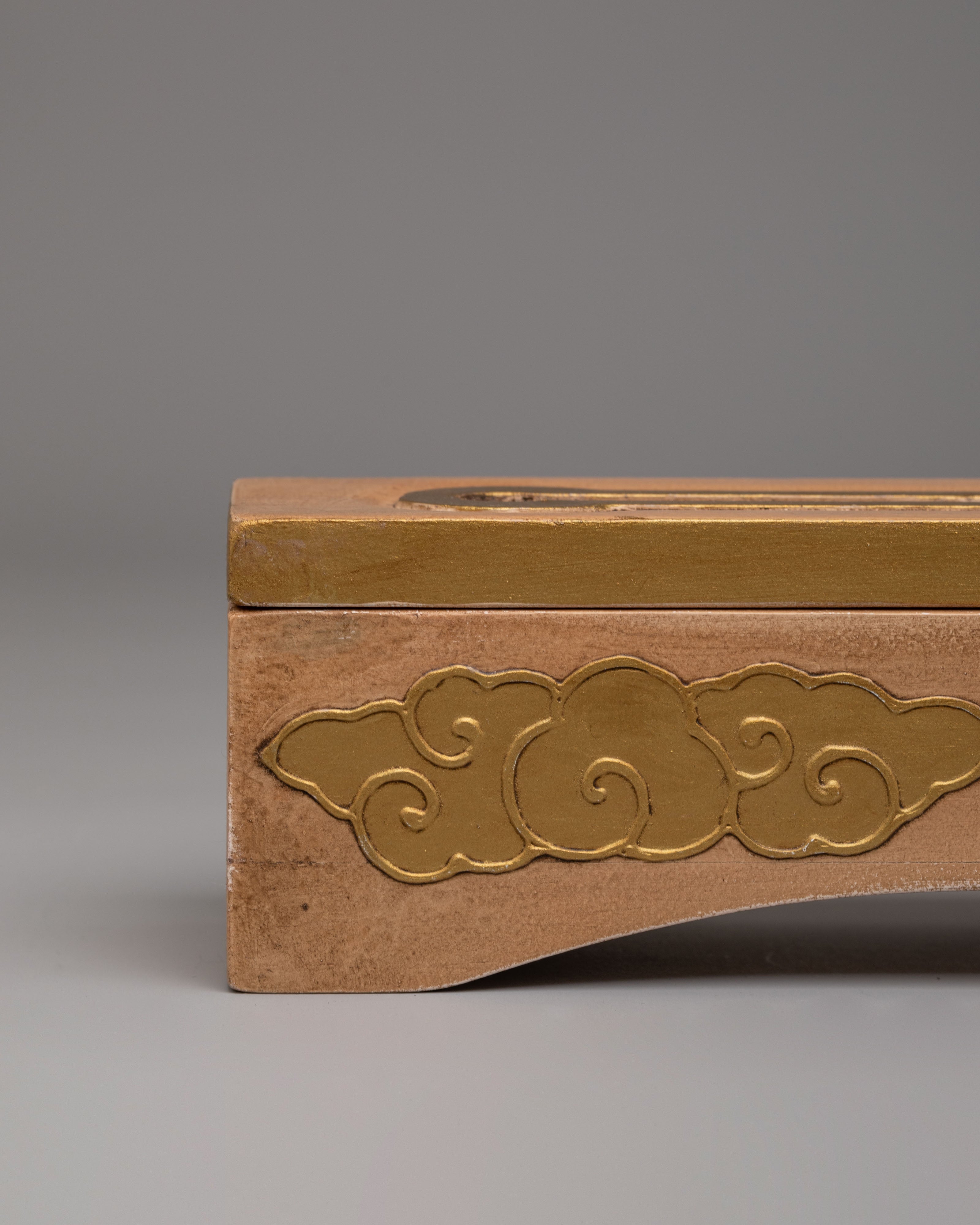 Wooden Ritual Incense Burner | Tibetan Buddhist Incense Box