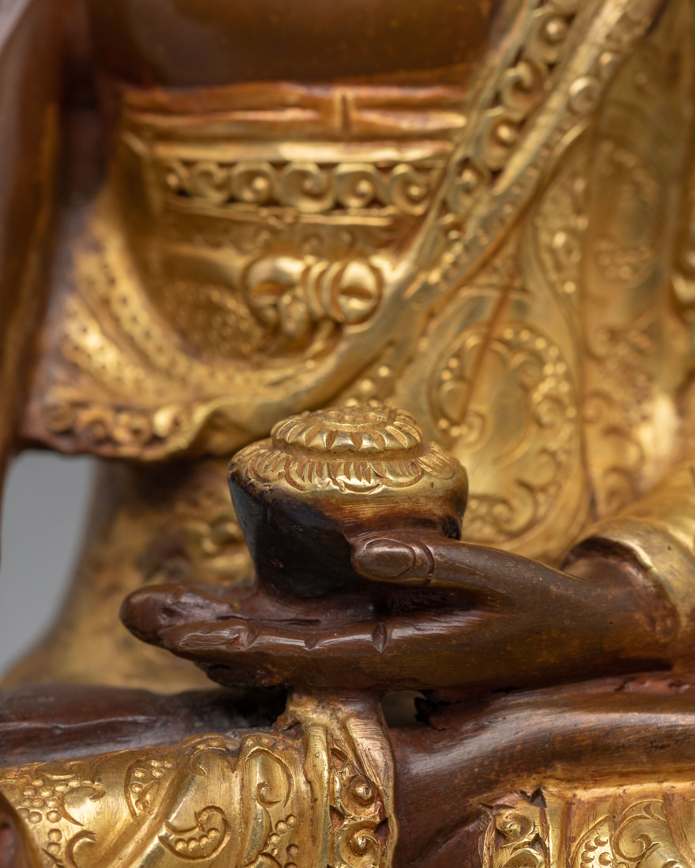 Handmade Altar Shakyamuni Buddha Statue | Oxidized Copper Body