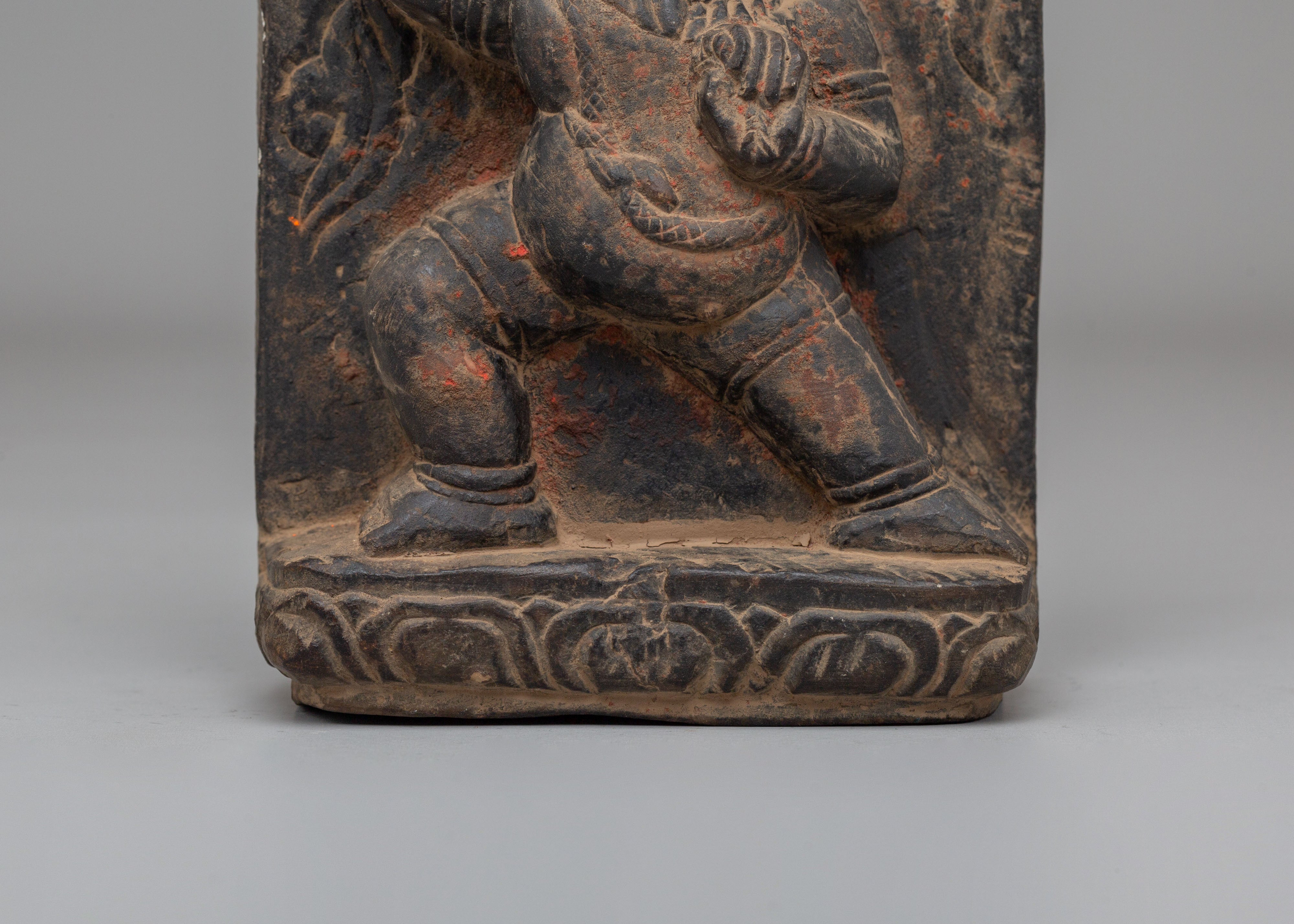 Sacred Vajrapani Bodhisattva Sculpture | Tibetan Buddhist Protector Deity Statue