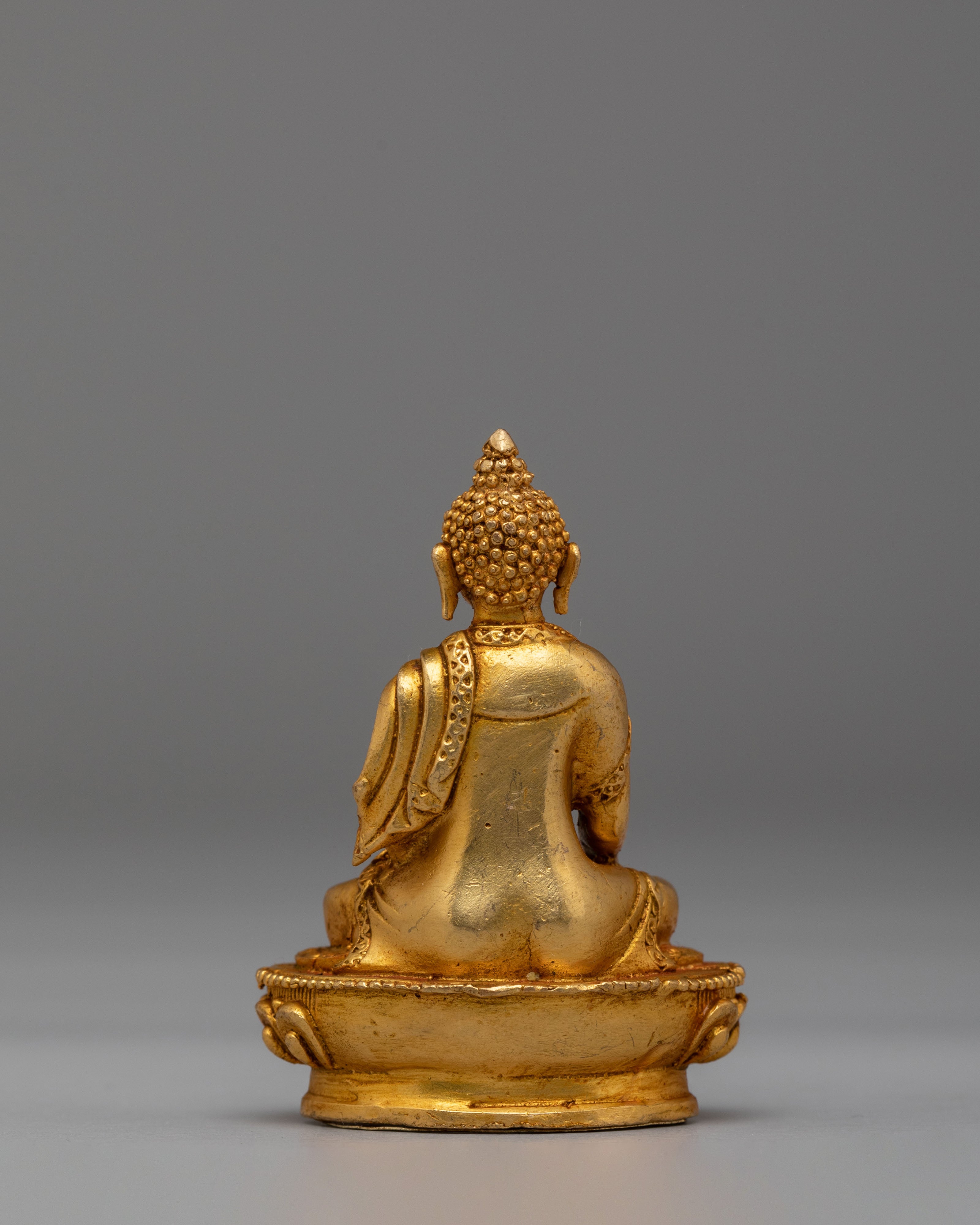 Shakyamuni Buddha Statue for Meditation | Gold Plated Copper Figure