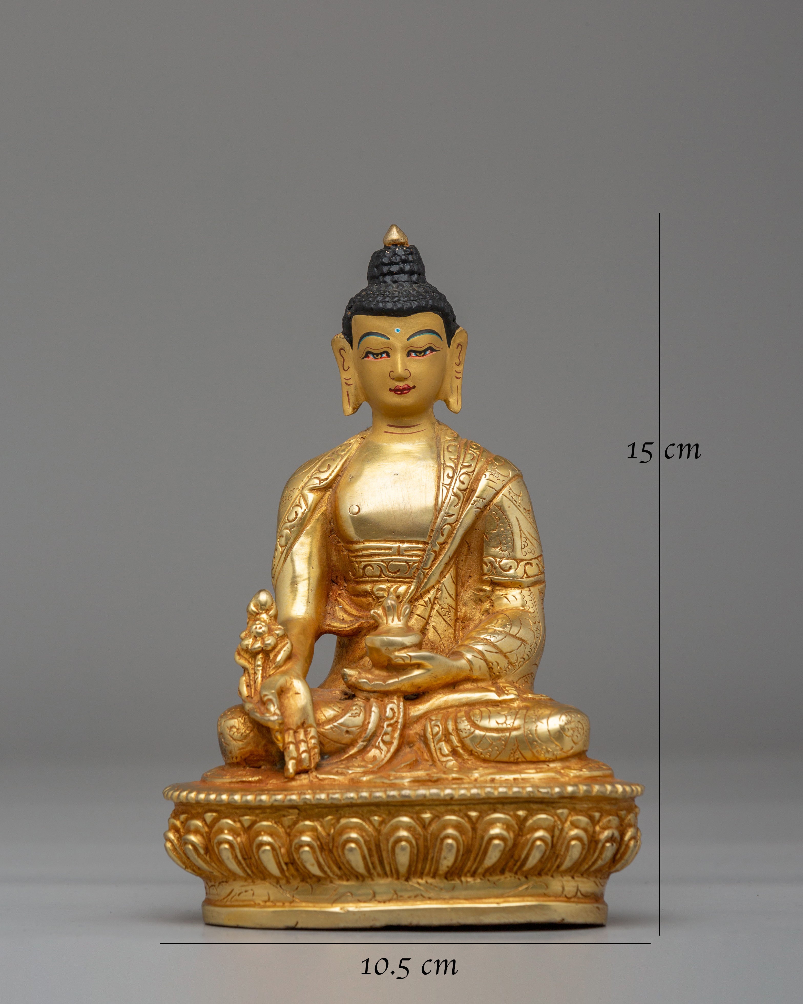 Himalayan Medicine Buddha Statue for Shrine | Tibetan Meditation Spiritual Figurine